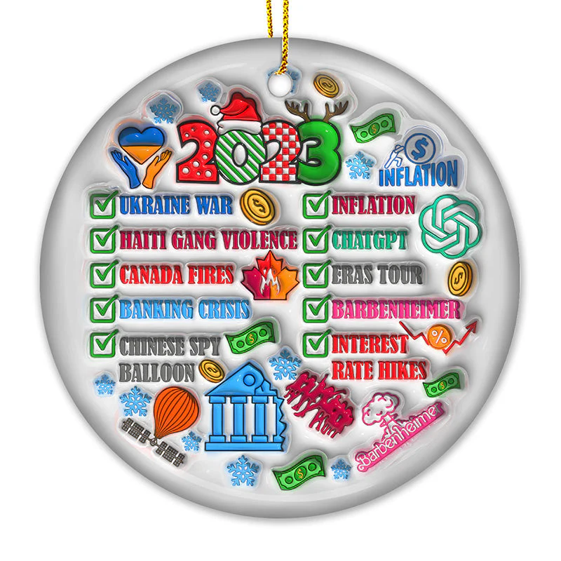 2023 Annual Event - Ceramic Round Shaped Ornament - Christmas Gift For Family Members - Image 3
