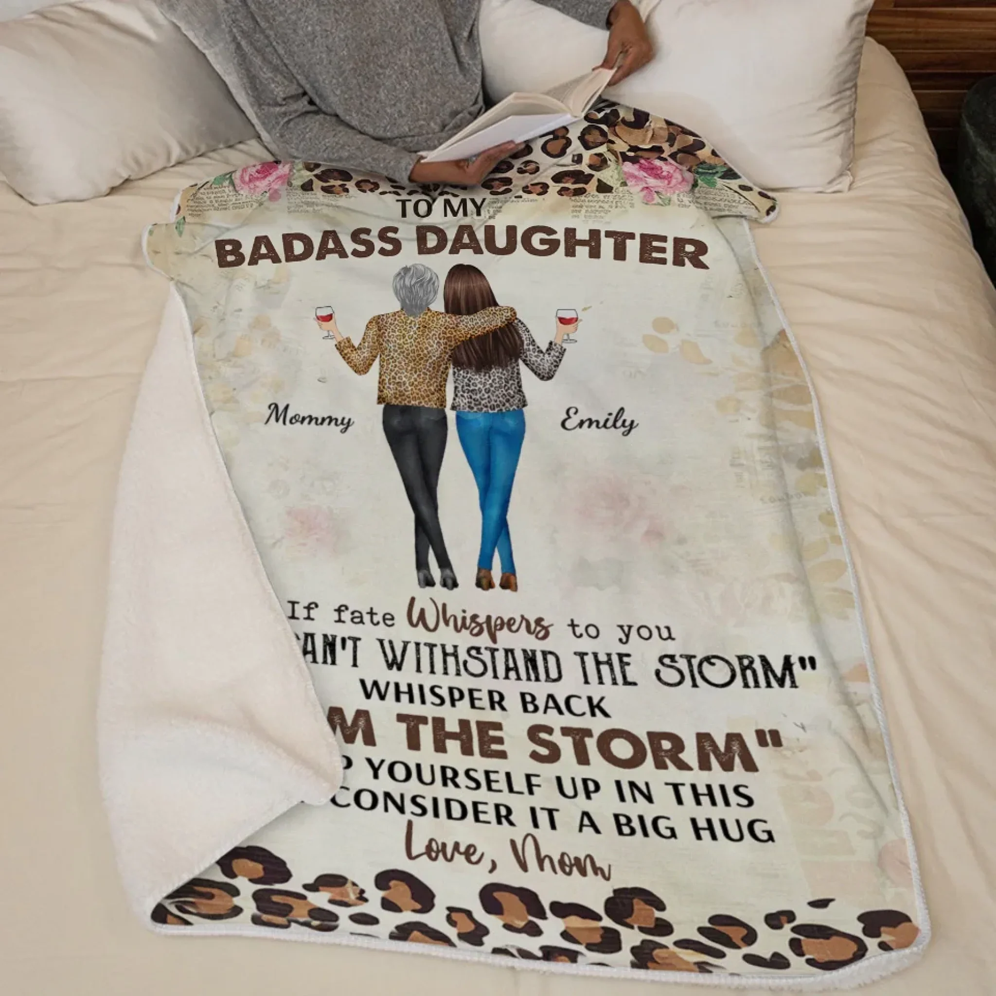 A Big Hug From Mother - Family Personalized Custom Blanket - Mother's Day, Gift For Mom, Grandma - Image 5