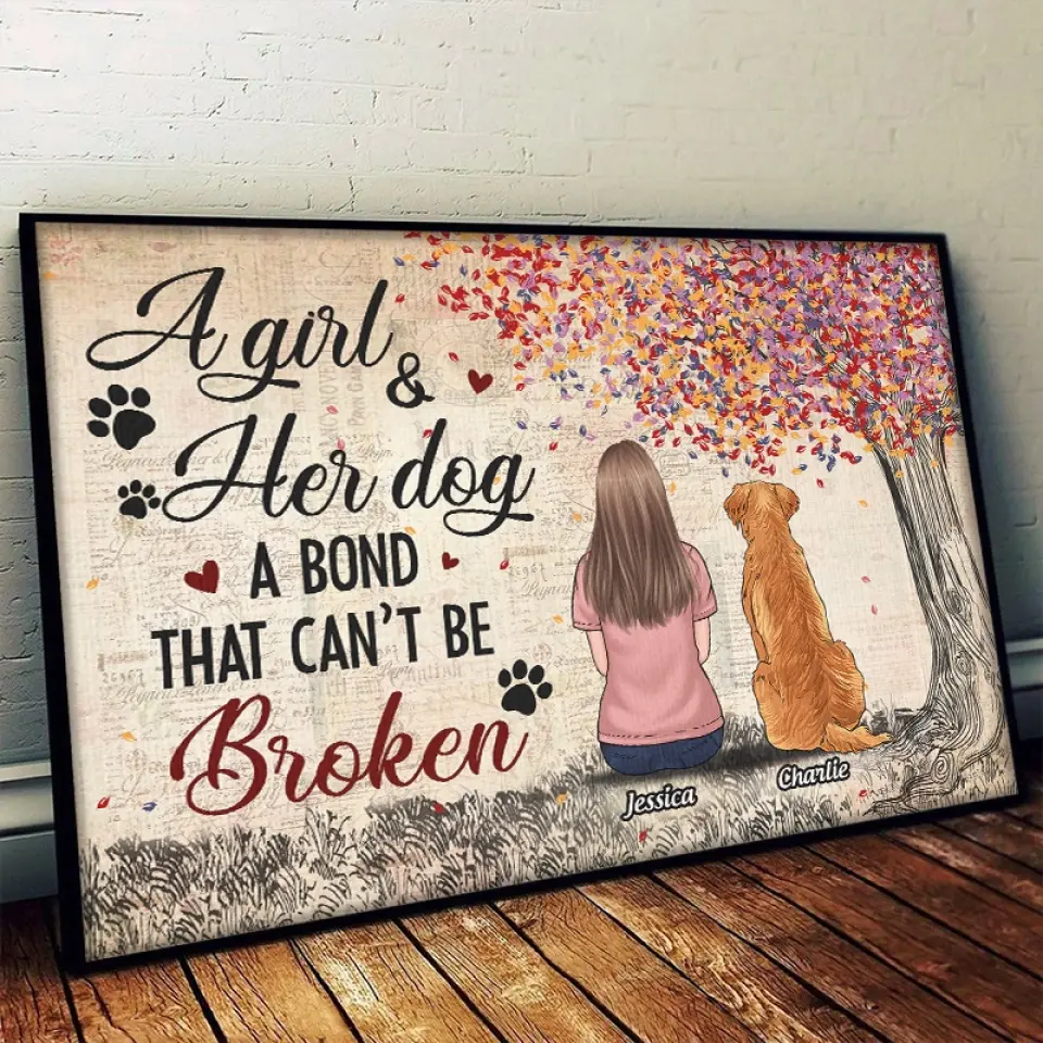 A Bond That Can't Be Broken - Memorial Personalized Custom Horizontal Poster - Sympathy Gift For Pet Owners, Pet Lovers - Image 3