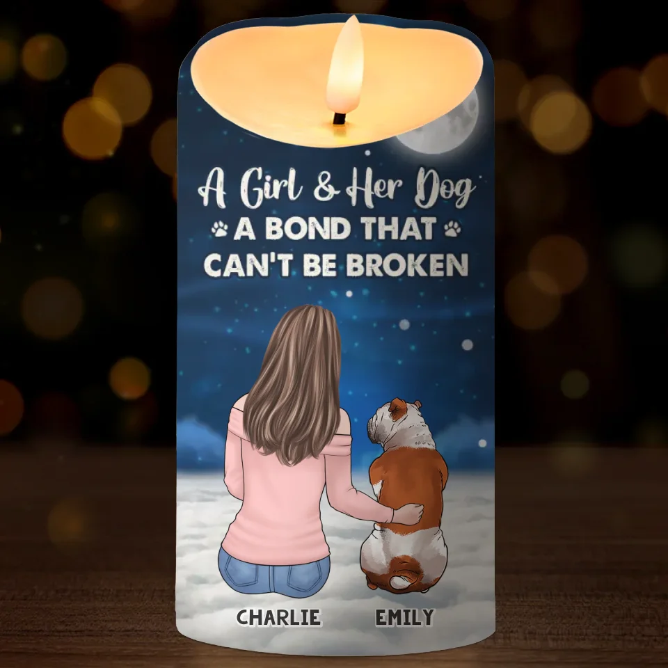 A Bond That Can't Be Broken - Memorial Personalized Custom LED Candle - Sympathy Gift, Christmas Gift For Pet Owners, Pet Lovers - Image 2
