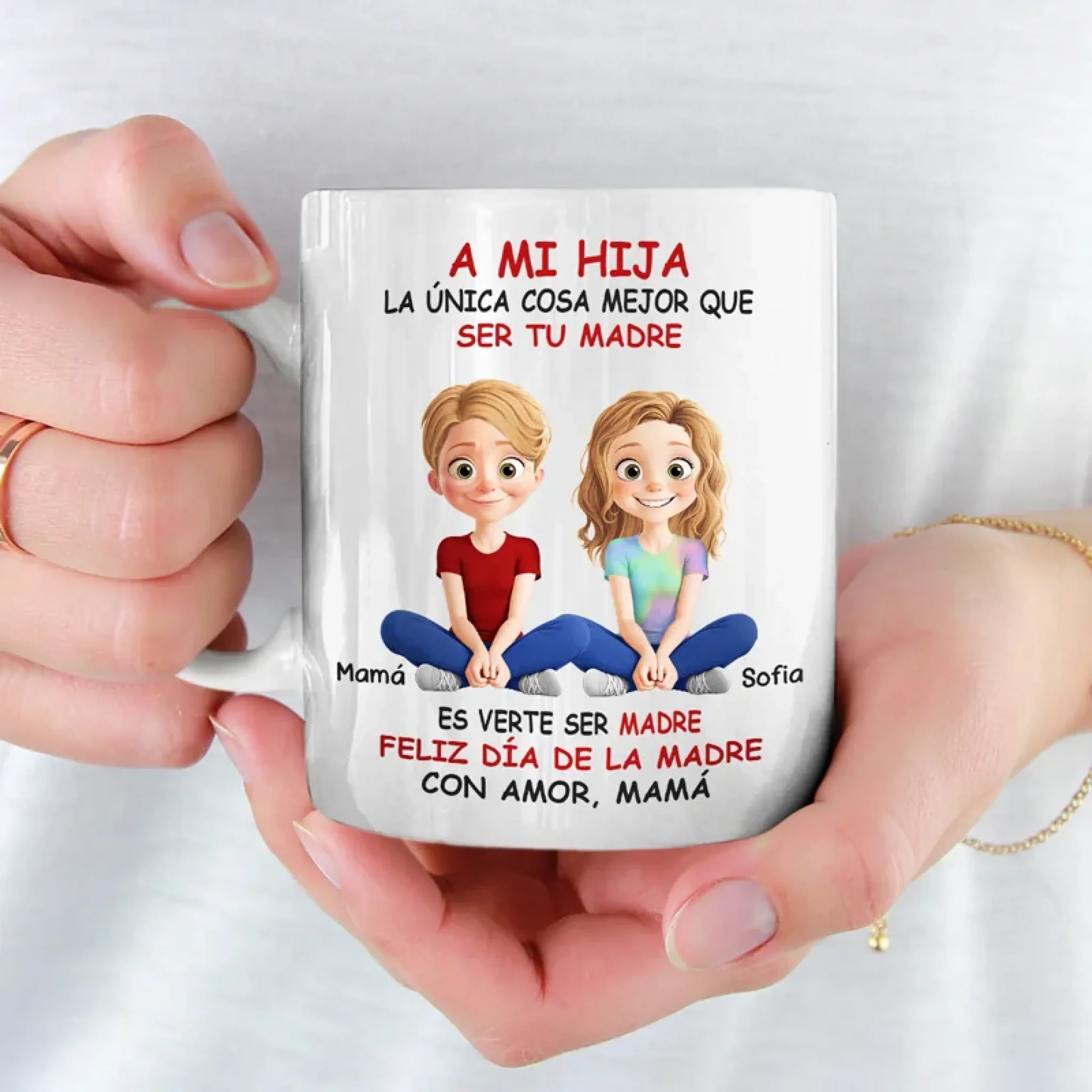 A Bond That Grows - Family Personalized Custom Mug - Mother's Day, Gift For Mom, Daughter - Image 3