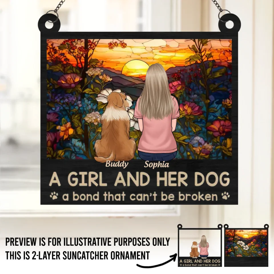 A Bond That Time Can’t Erase - Memorial Personalized Window Hanging Suncatcher - Sympathy Gift For Pet Owners, Pet Lovers - Image 2