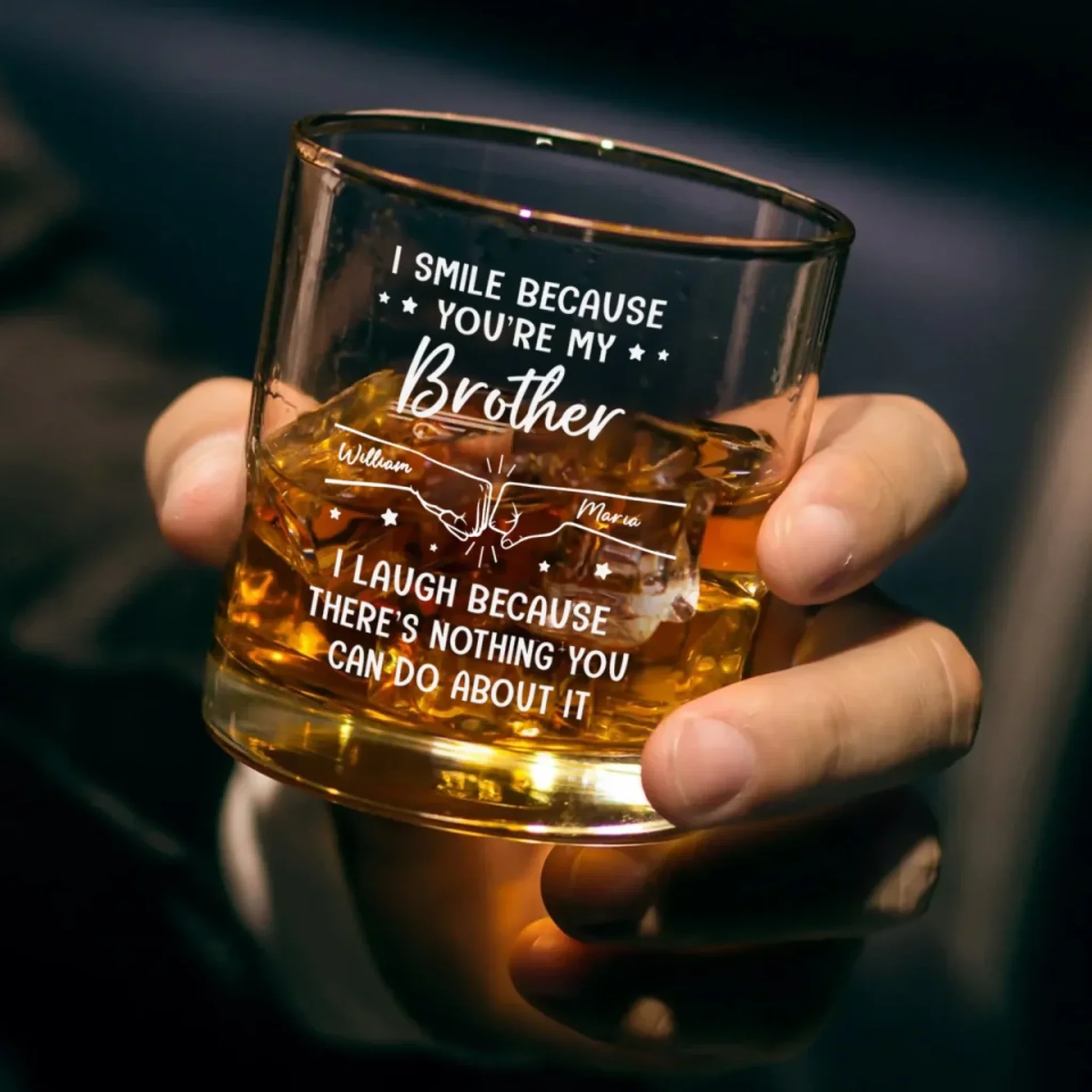A Brother Is A Lifetime Bond - Family Personalized Custom Whiskey Glass - Gift For Family Members - Image 3