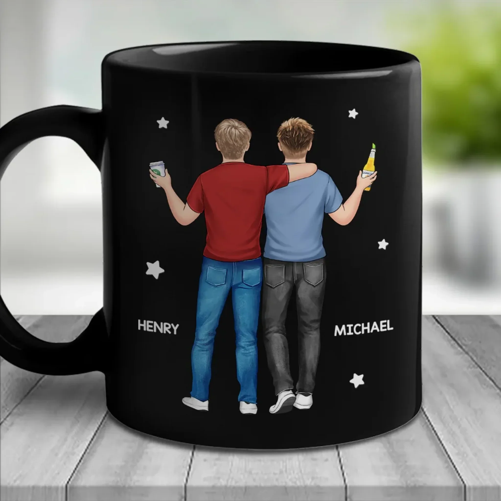 A Brother Is God's Way Of Giving Us A Lifelong Friend - Family Personalized Custom Black Mug - Gift For Family Members - Image 4