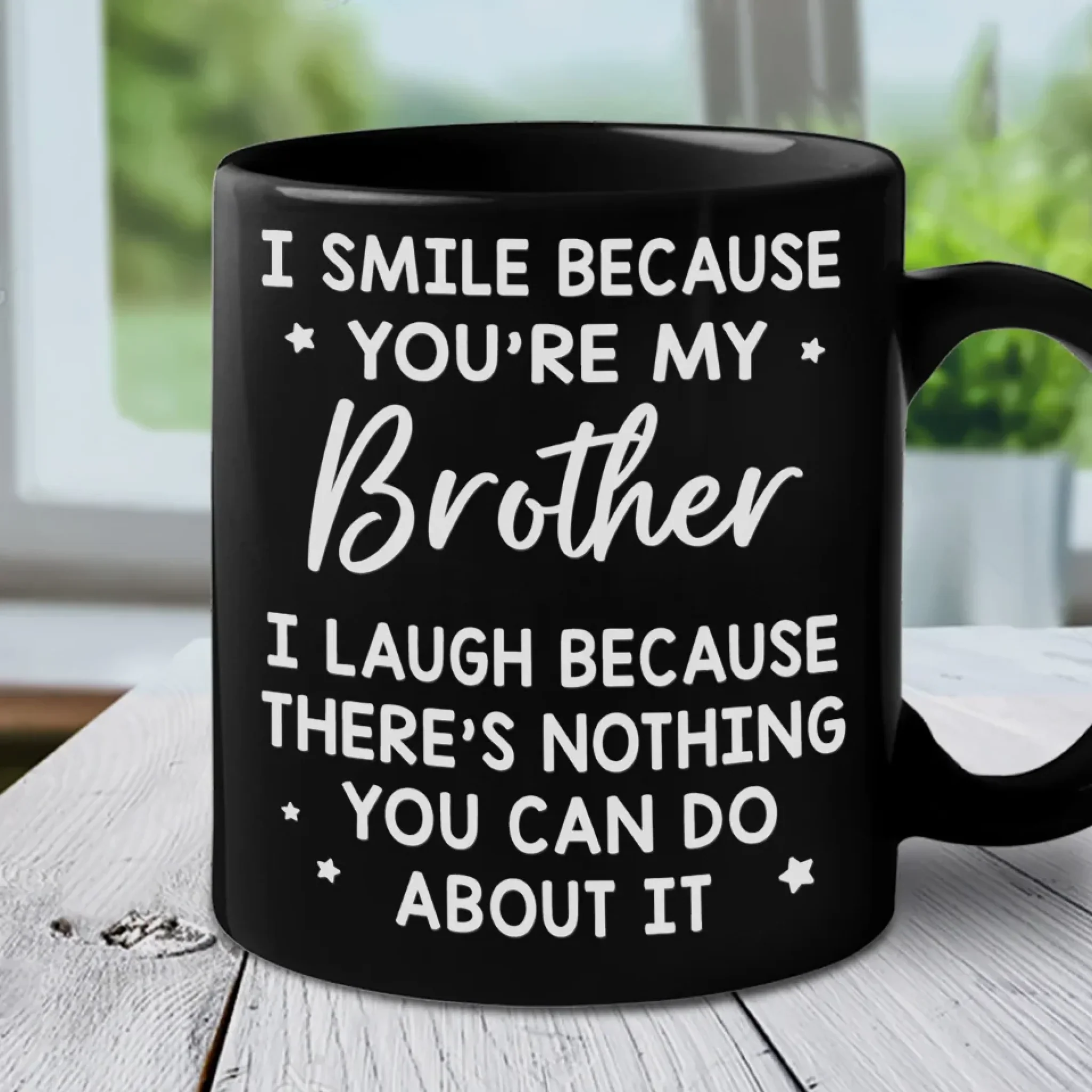 A Brother's Bond Is Unbreakable And Forever - Family Personalized Custom Black Mug - Gift For Family Members - Image 3