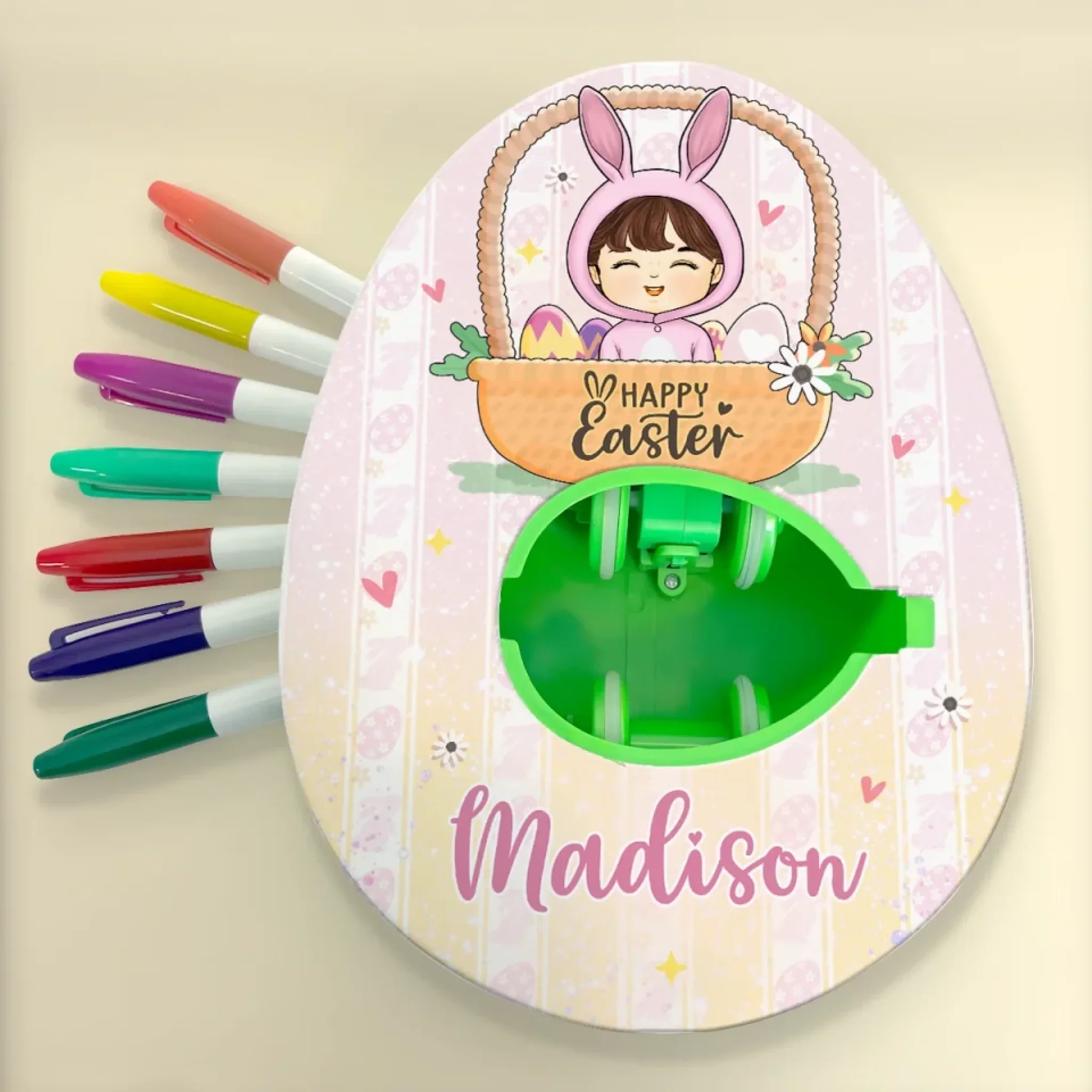 A Bunny’s Love For Easter - Family Personalized Custom Easter Egg Decorating Kit, Egg Spinner Machine With Markers - Easter Gift For Family Members - Image 6