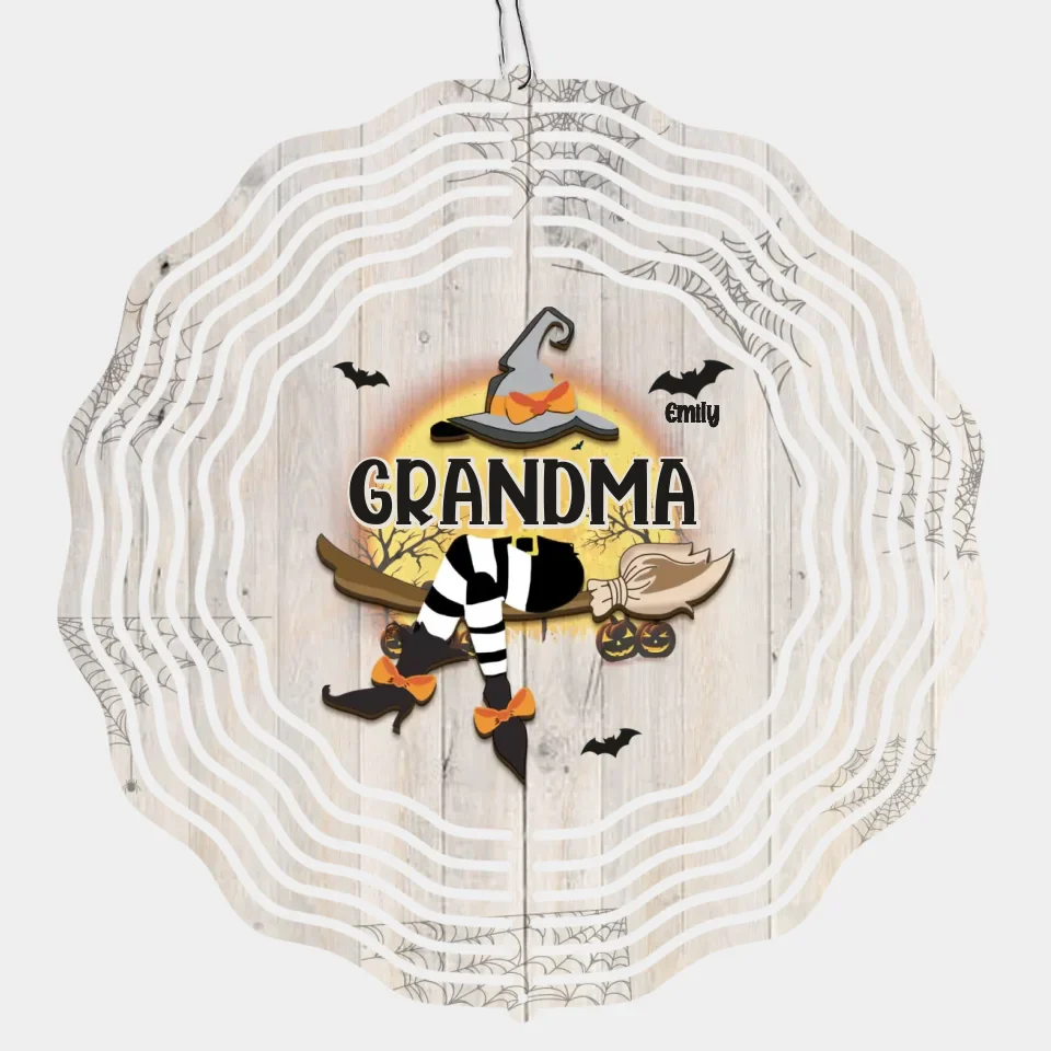 A Candy A Day Keeps The Monsters Away - Family Personalized Custom Wind Spinner - Halloween Gift For Mom, Grandma - Image 2