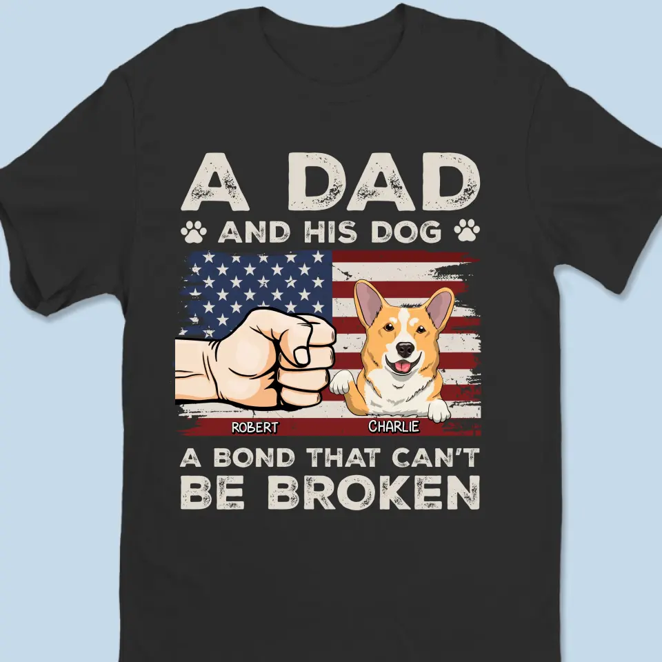 A Dad And His Dogs - Dog Personalized Custom Unisex T-shirt, Hoodie, Sweatshirt - Father's Day, Gift For Pet Owners, Pet Lovers - Image 2