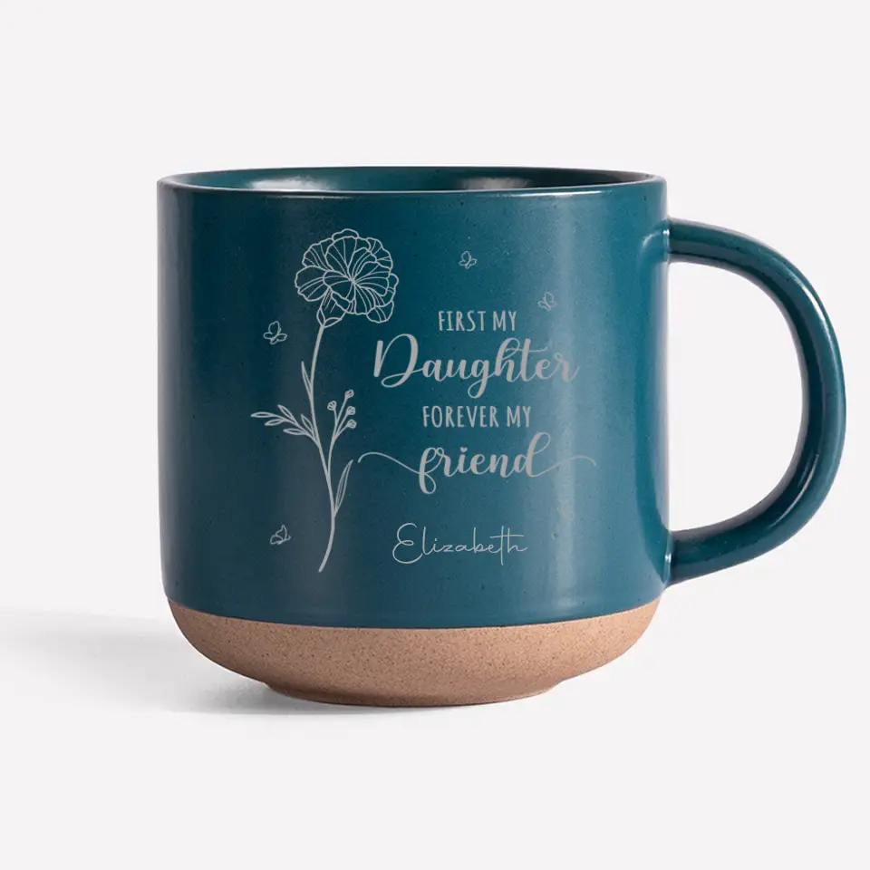 A Daughter Is A Mother's Best Friend - Family Personalized Custom Pottery Mug - Gift For Mom, Daughter - Image 2