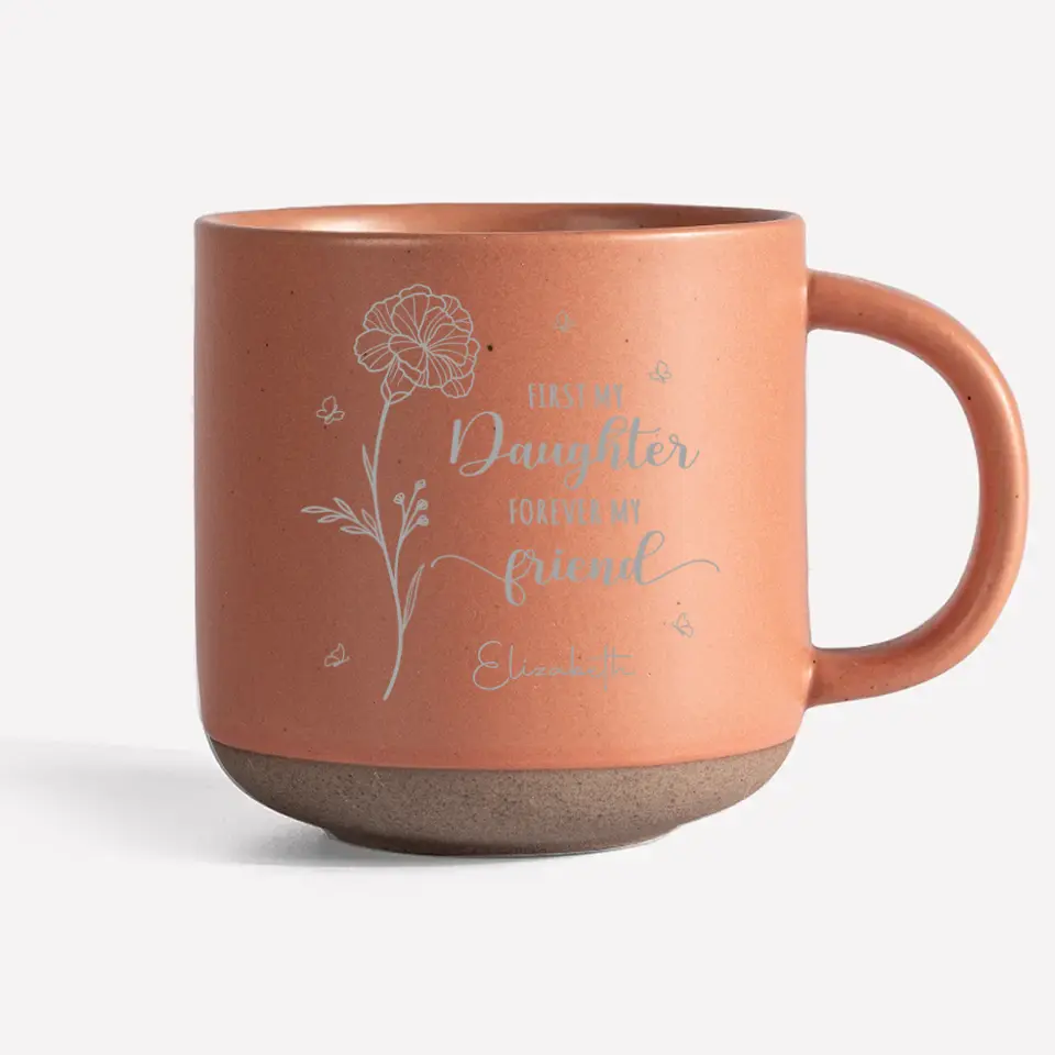 A Daughter Is A Mother's Best Friend - Family Personalized Custom Pottery Mug - Gift For Mom, Daughter - Image 8