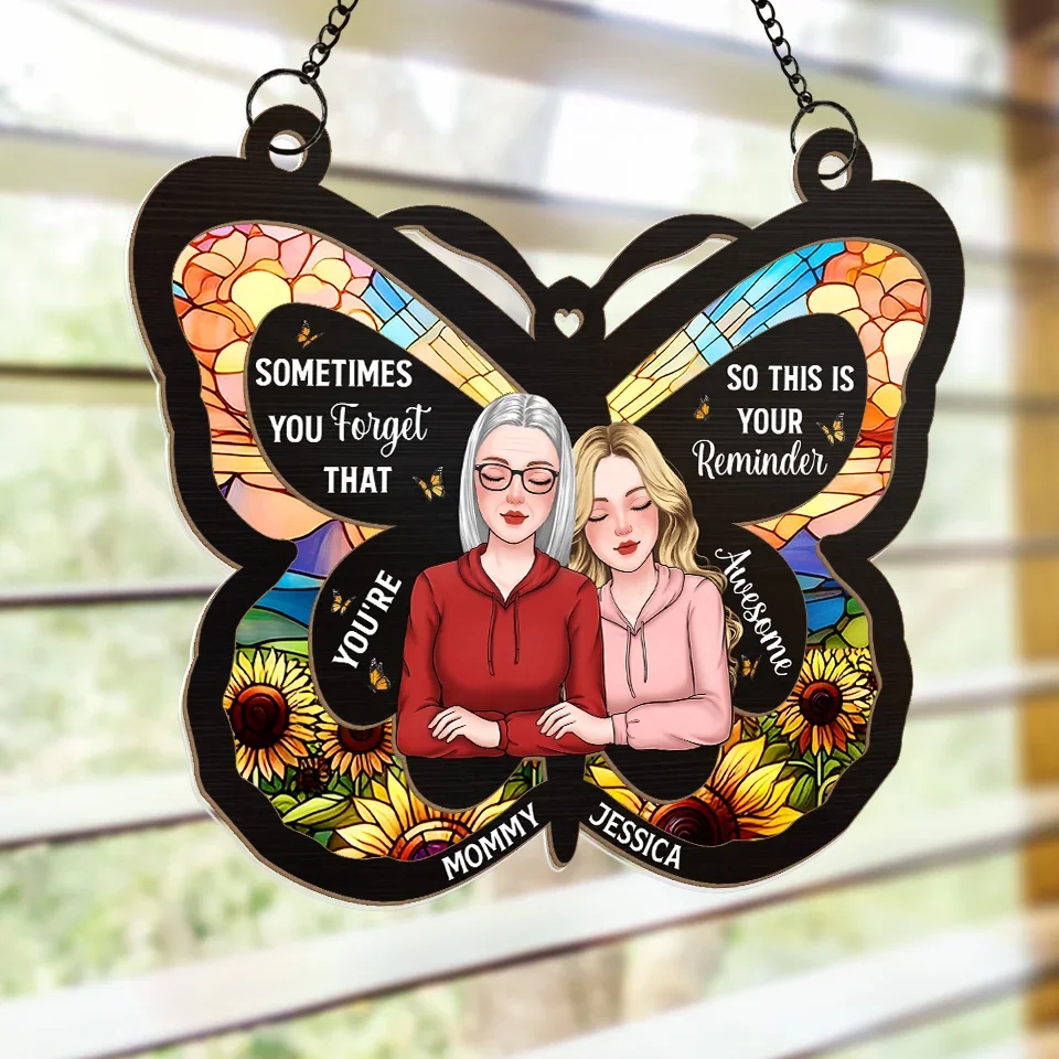 A Daughter Is A Piece Of Her Mother’s Heart - Family Personalized Window Hanging Suncatcher Ornament - Gift For Mom, Daughter - Image 4