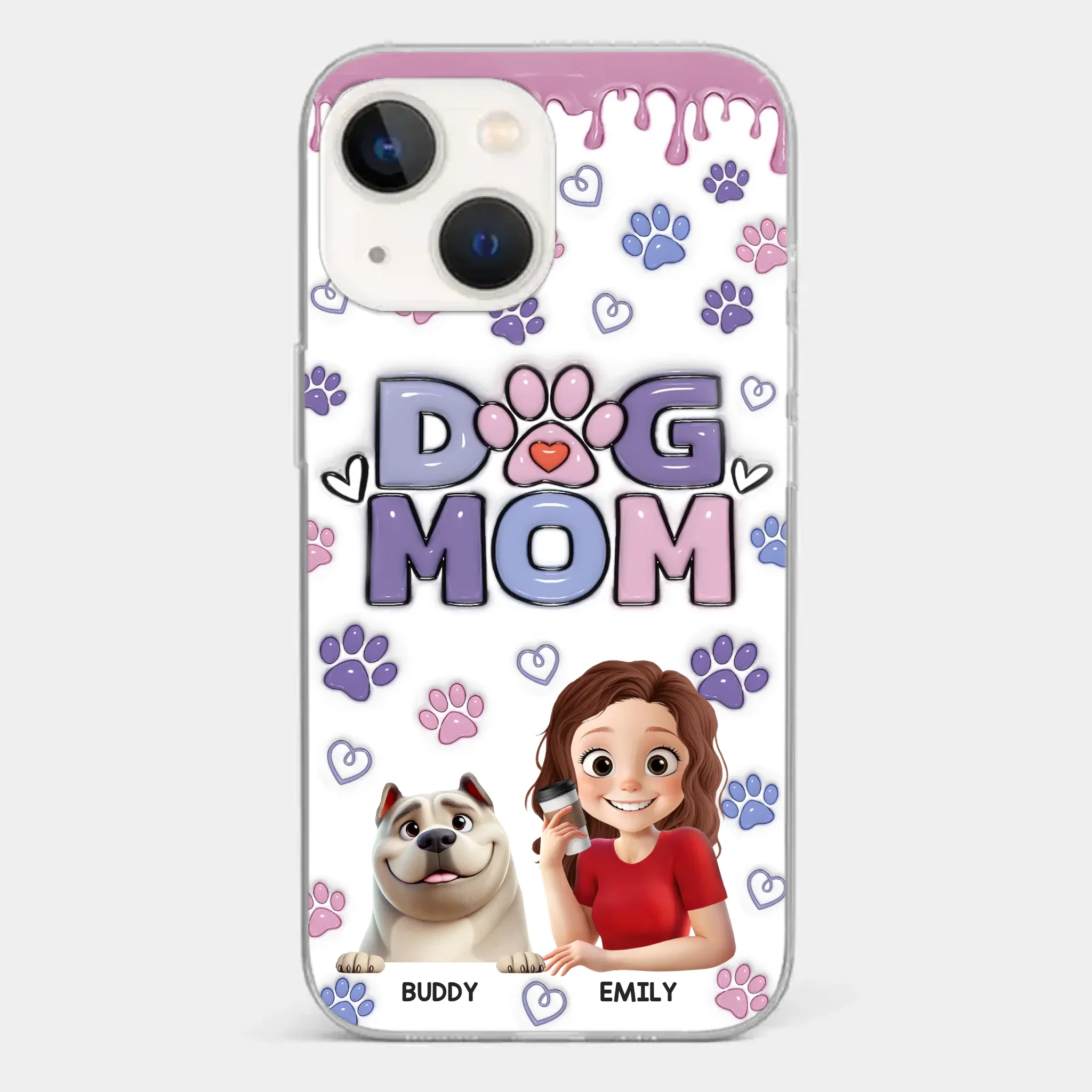 A Dog Mom’s Heart Is Always Full - Dog Personalized Custom 3D Inflated Effect Printed Clear Phone Case - Gift For Pet Owners, Pet Lover - Image 17