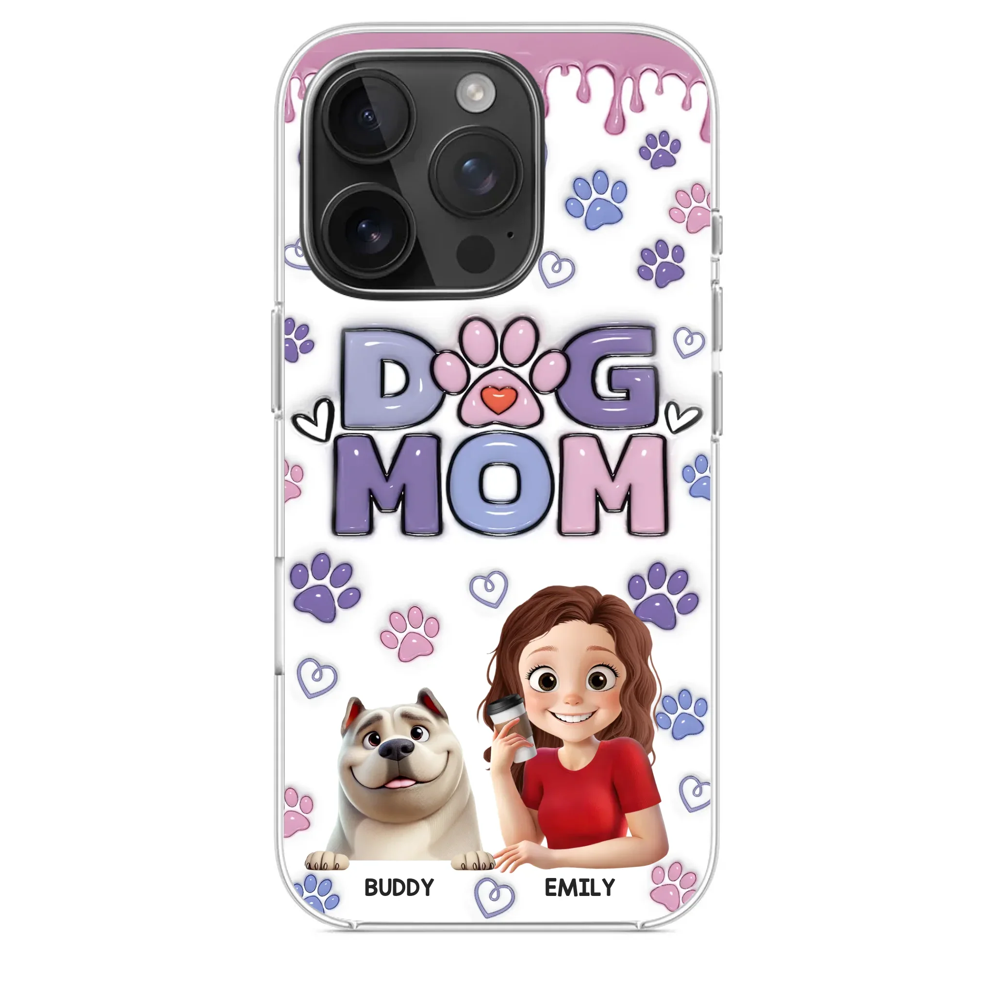 A Dog Mom’s Heart Is Always Full - Dog Personalized Custom 3D Inflated Effect Printed Clear Phone Case - Gift For Pet Owners, Pet Lover - Image 30