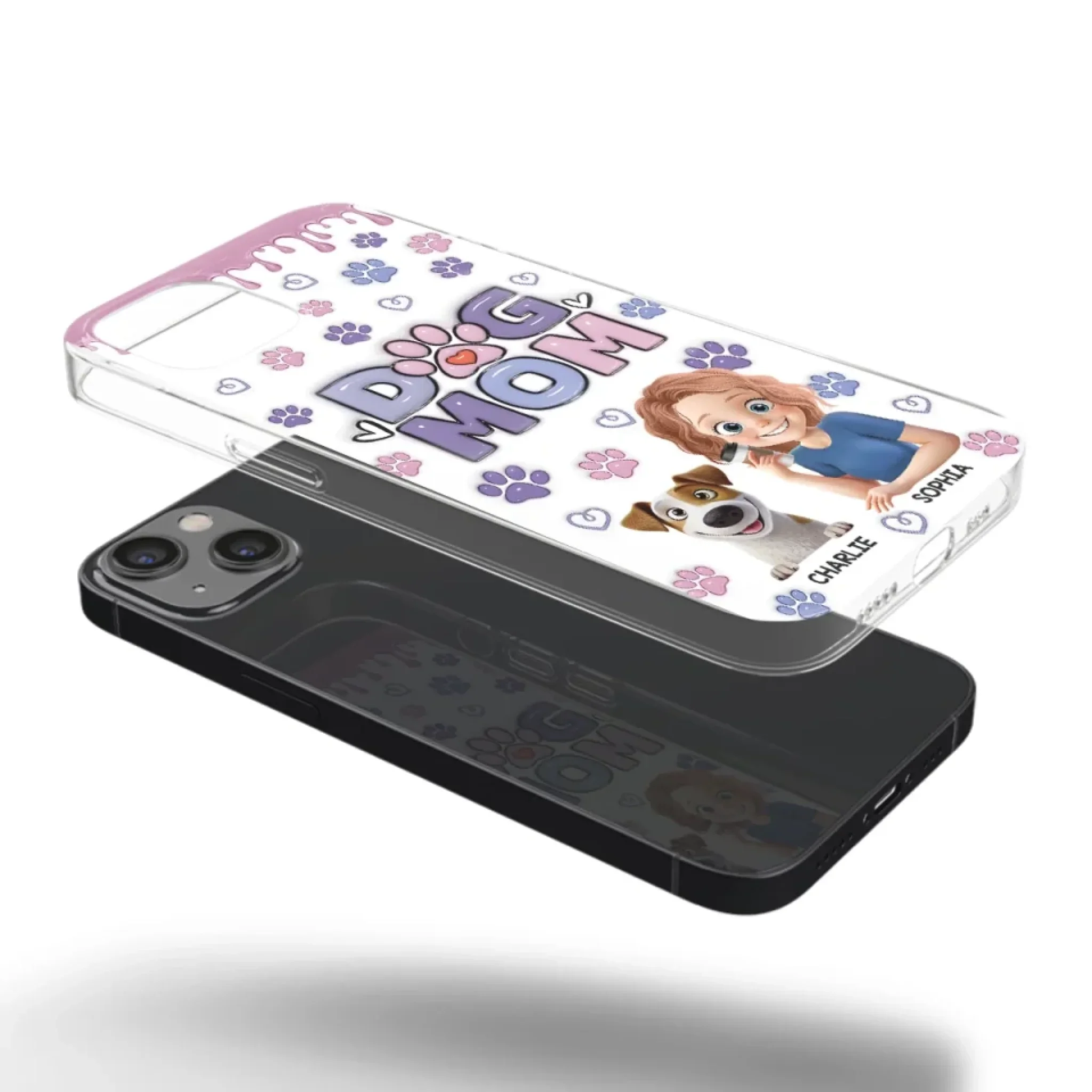 A Dog Mom’s Heart Is Always Full - Dog Personalized Custom 3D Inflated Effect Printed Clear Phone Case - Gift For Pet Owners, Pet Lover - Image 33