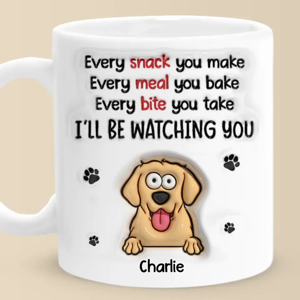 A Dog Will Teach You Unconditional Love - Dog Personalized Custom 3D Inflated Effect Printed Mug - Gift For Pet Owners, Pet Lovers - Image 2