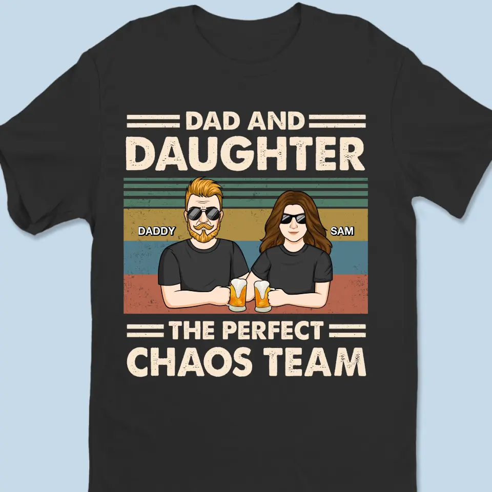 A Father Is His Daughter’s First Hero - Family Personalized Custom Unisex T-shirt, Hoodie, Sweatshirt - Gift For Dad - Image 2