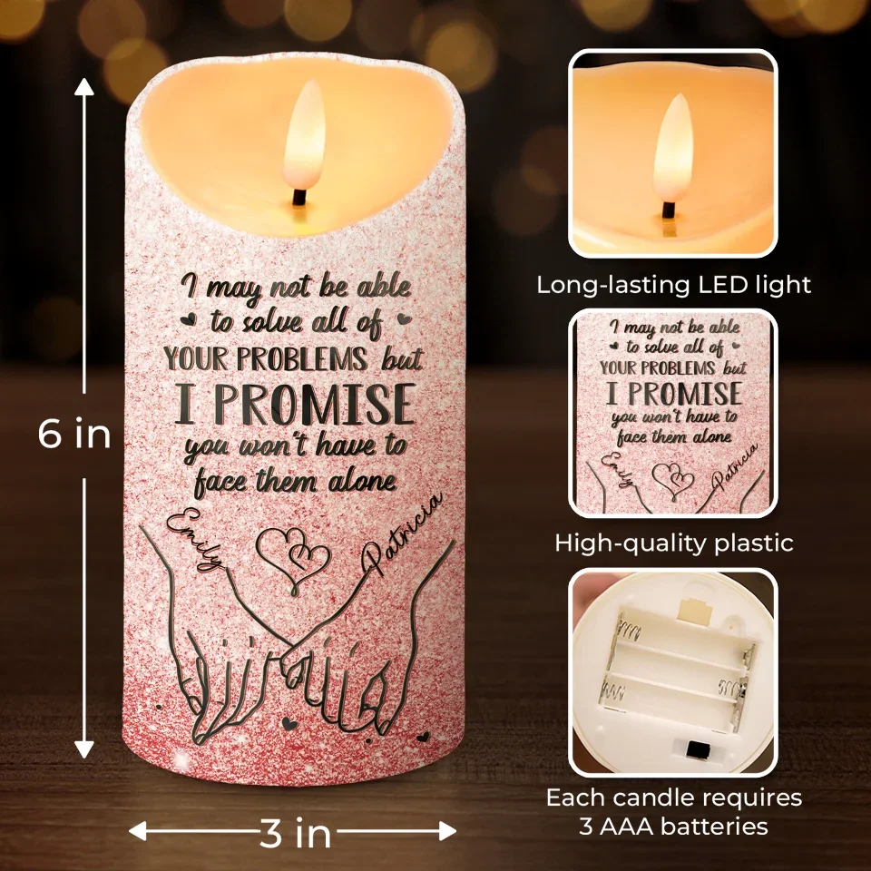 A Friend Is God's Way Of Making Sure We Never Walk Alone - Bestie Personalized Custom LED Candle - Christmas Gift For Best Friends, BFF, Sisters - Image 4