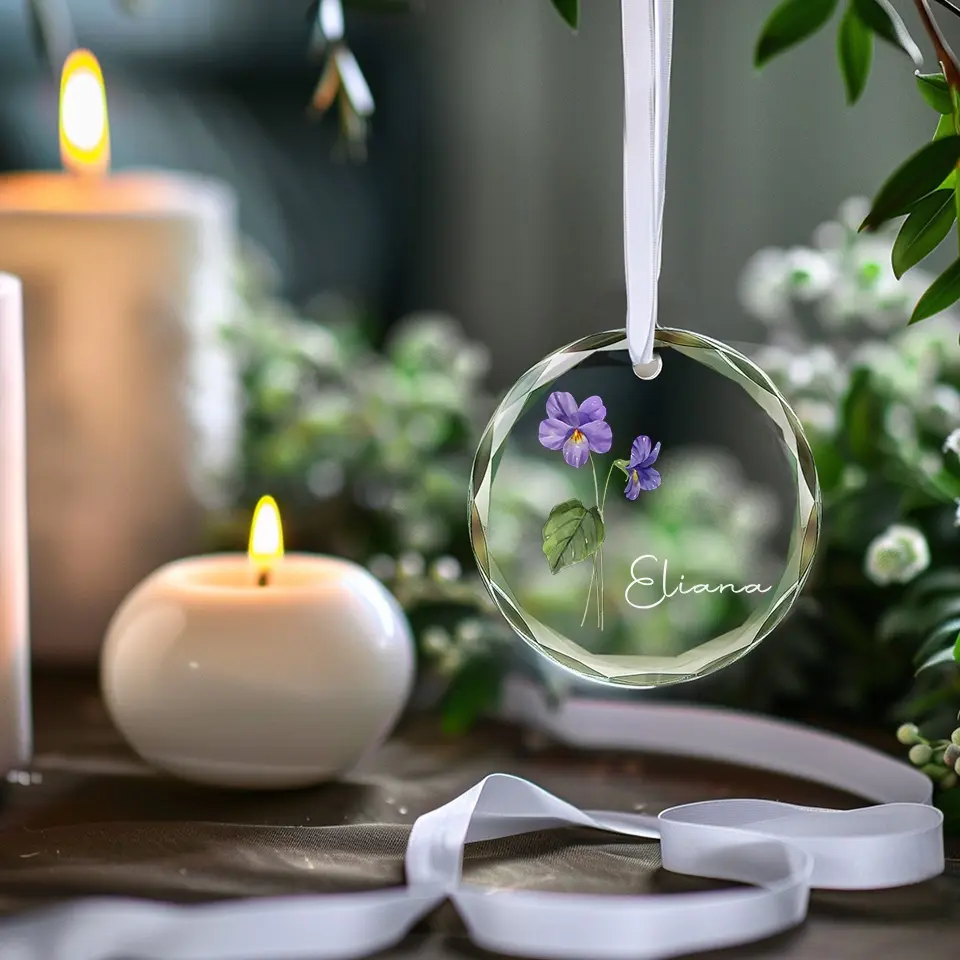 A Friend Is Like A Flower, They May Bend In The Wind But They Will Never Break - Bestie Personalized Custom Circle Glass Ornament - Gift For Best Friends, BFF, Sisters - Image 3