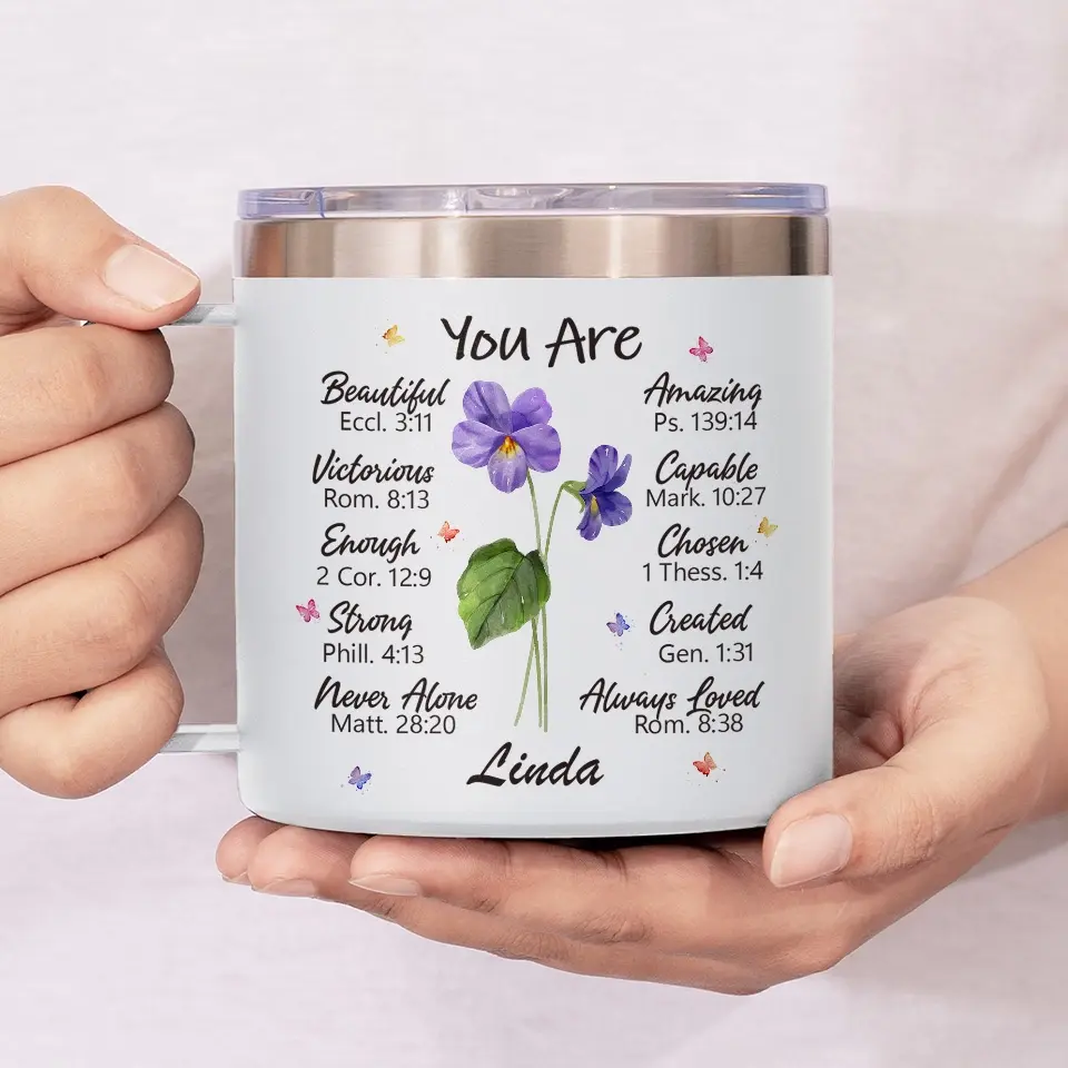 A Friend Is One Soul Abiding In Two Bodies - Bestie Personalized Custom 14oz Stainless Steel Tumbler With Handle - Gift For Best Friends, BFF, Sisters - Image 3