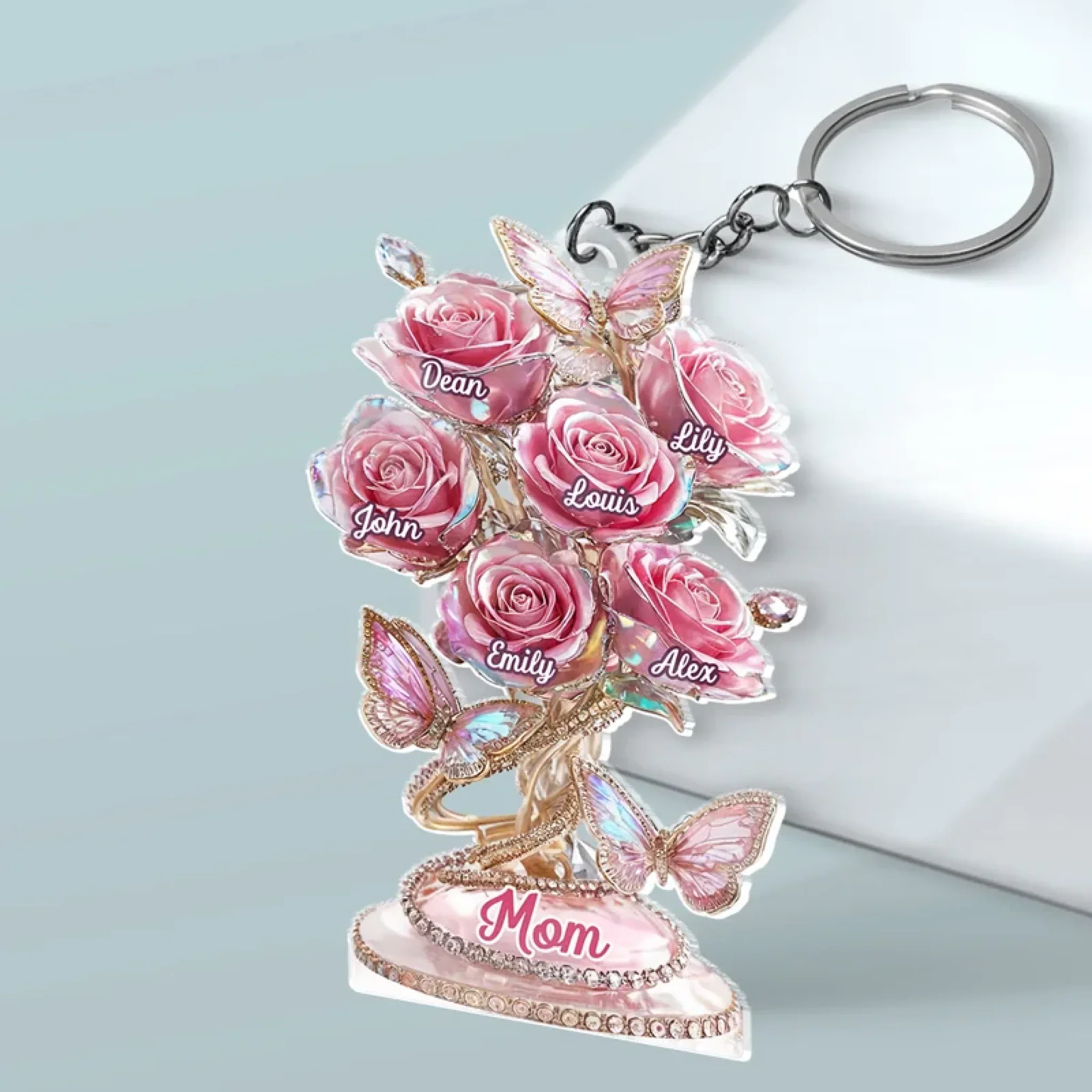 A Garden Of Love Begins With You - Family Personalized Custom Shaped Acrylic Keychain - Mother's Day, Gift For Mom, Grandma - Image 3