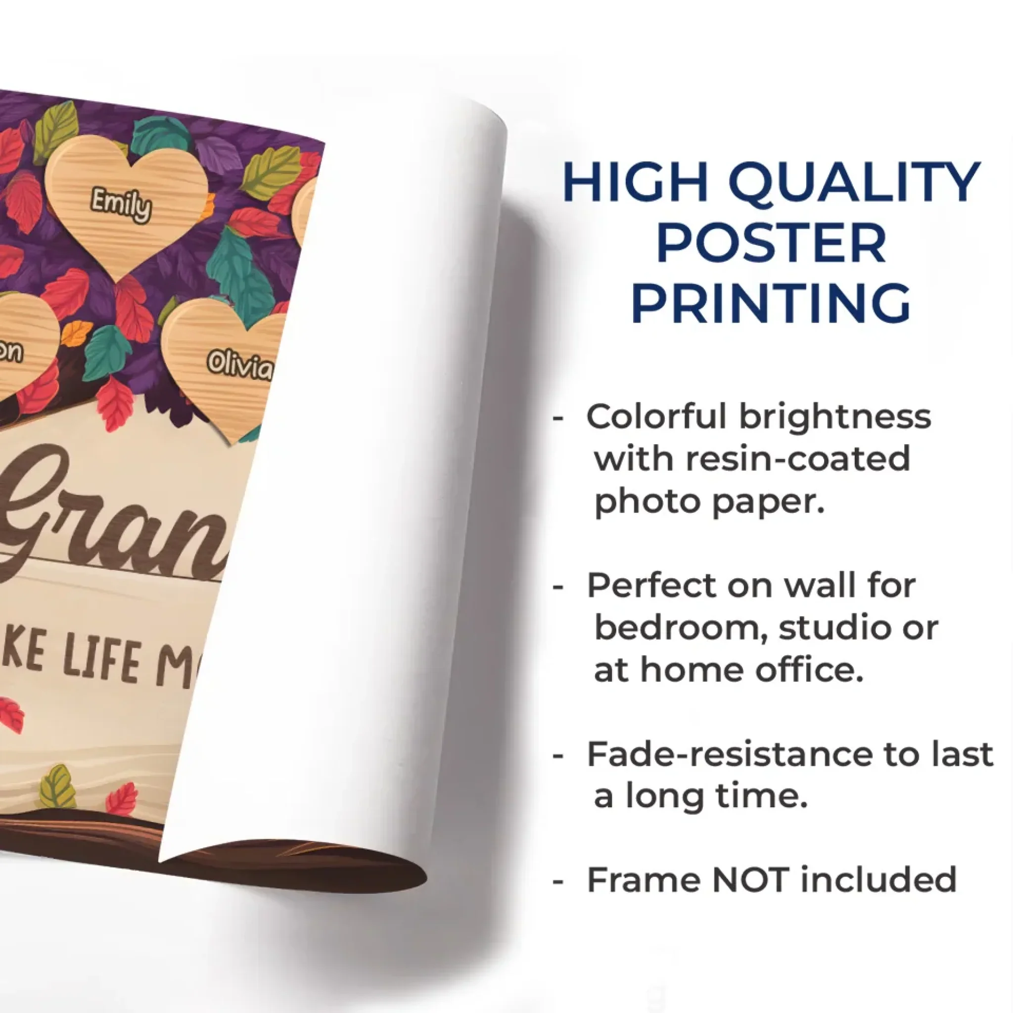 A Garden Of Love Grows In A Grandma's Heart - Family Personalized Custom Horizontal Poster - Gift For Grandma, Grandpa, Grandkid - Image 5