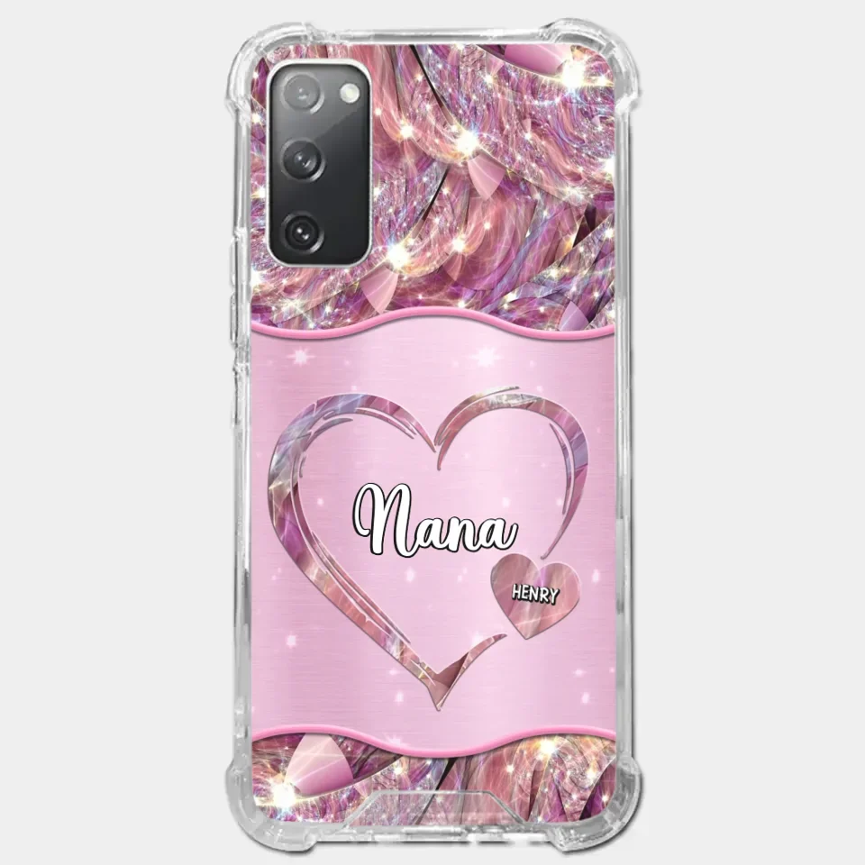 A Garden Of Love Grows In A Grandmother's Heart - Family Personalized Custom Faux Jewelry Effect Printed Clear Phone Case - Gift For Mom, Grandma - Image 38