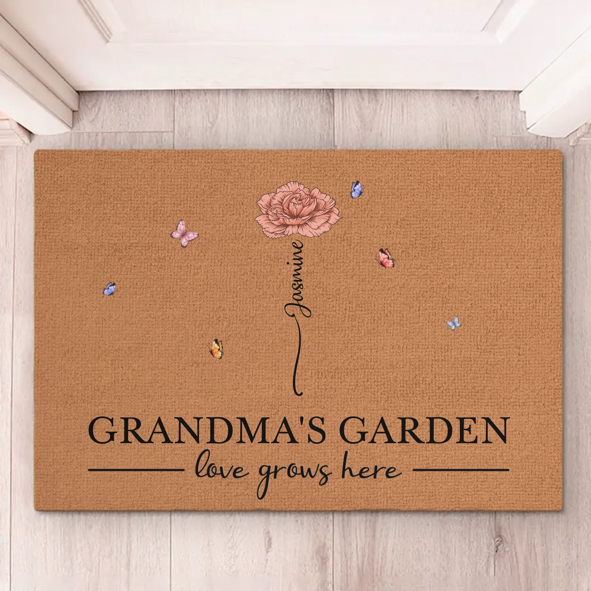 A Garden Of Love Grows In A Grandmother's Heart - Family Personalized Custom Home Decor Decorative Mat - Christmas Gift, House Warming Gift For Grandma, Grandparents - Image 2