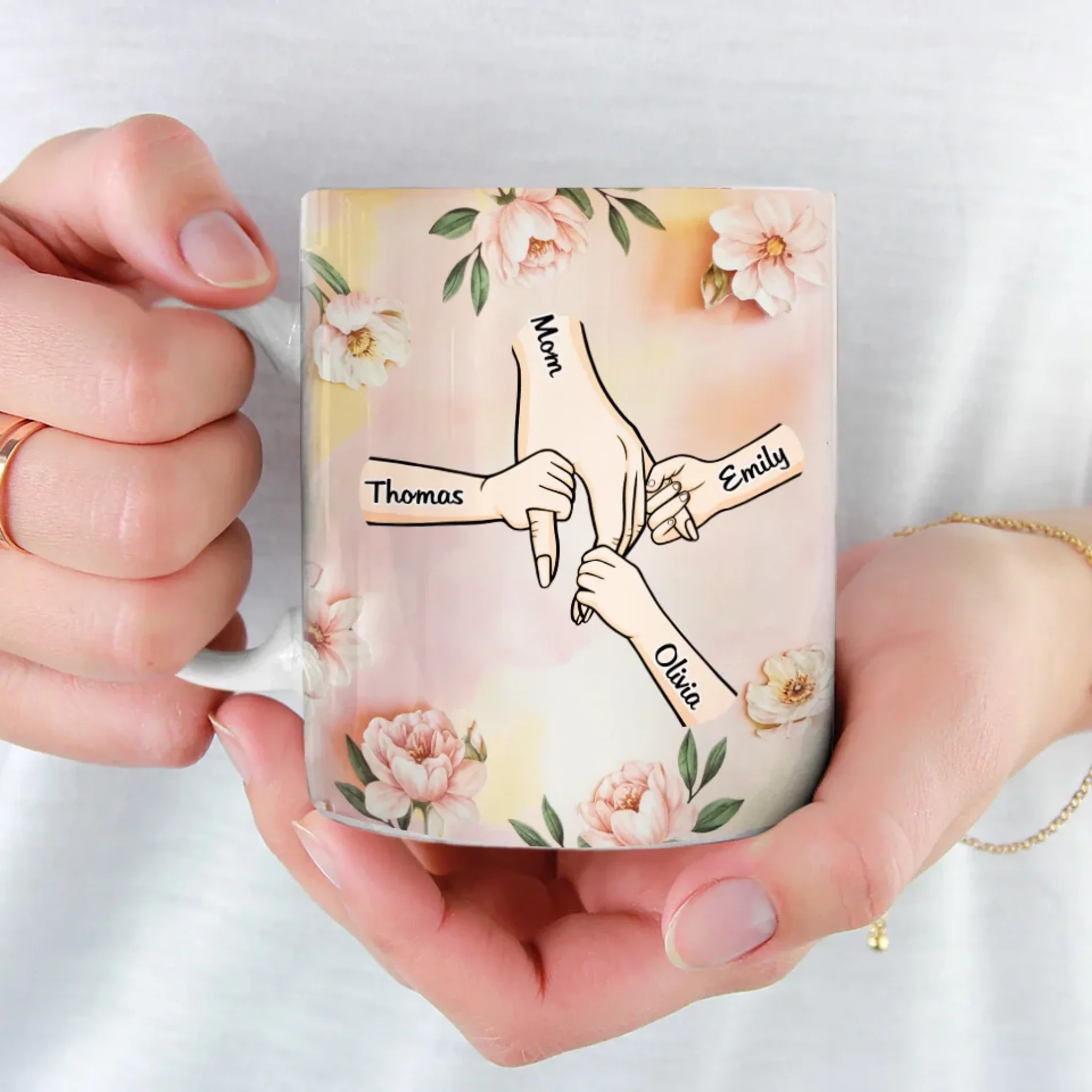 A Garden Of Love Grows In A Grandmother's Heart - Family Personalized Custom Mug - Gift For Mom, Grandma - Image 4