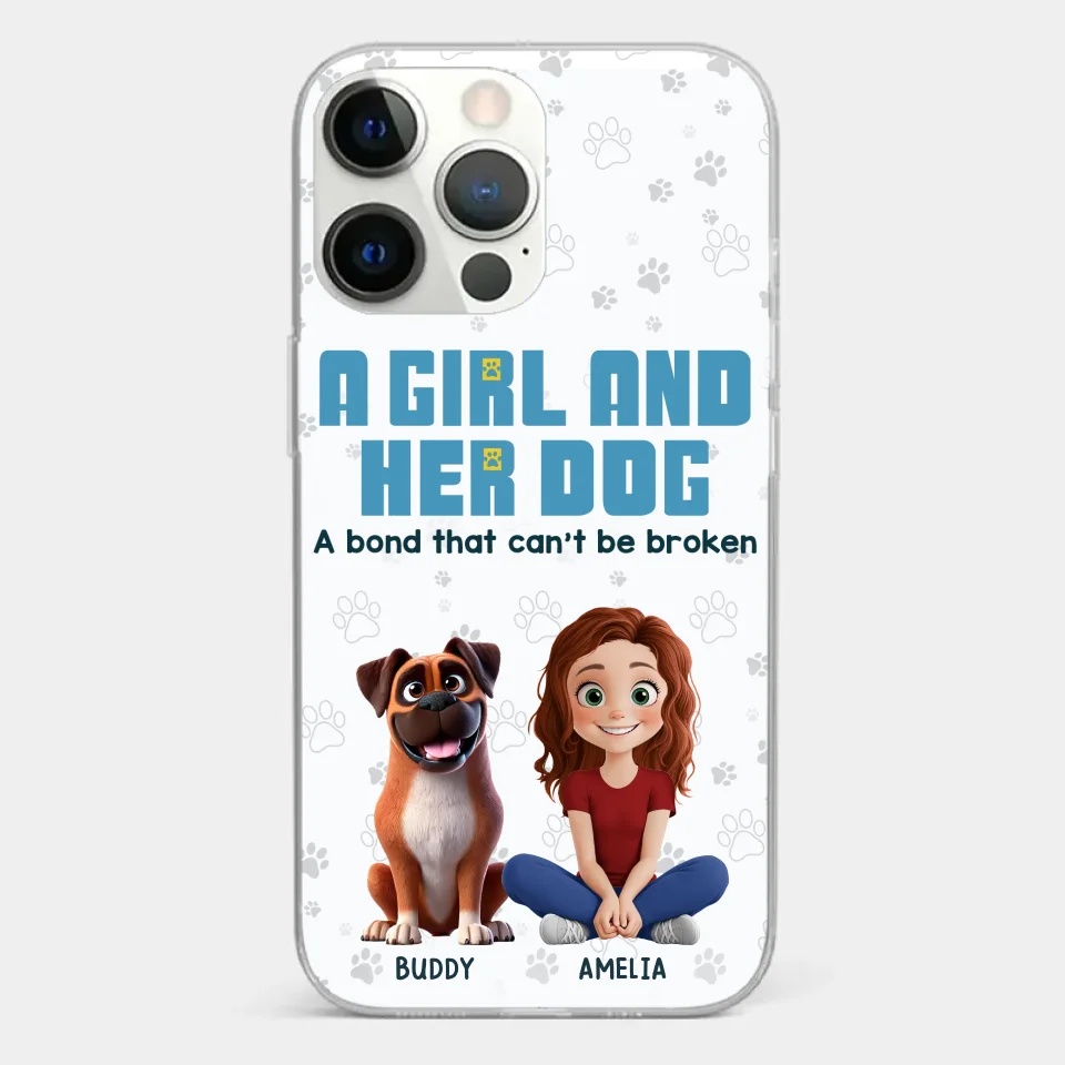 A Girl And Her Dogs - Dog Personalized Custom Clear Phone Case - Gift For Pet Owners, Pet Lovers - Image 19