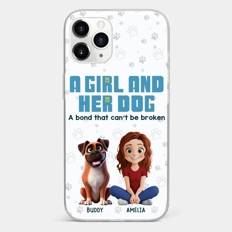 A Girl And Her Dogs - Dog Personalized Custom Clear Phone Case - Gift For Pet Owners, Pet Lovers - Image 8