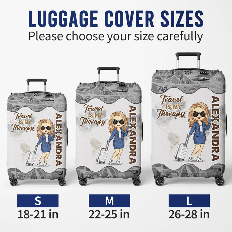 A Girl Who Loves Traveling - Travel Personalized Custom Luggage Cover - Holiday Vacation Gift, Gift For Adventure Travel Lovers - Image 5