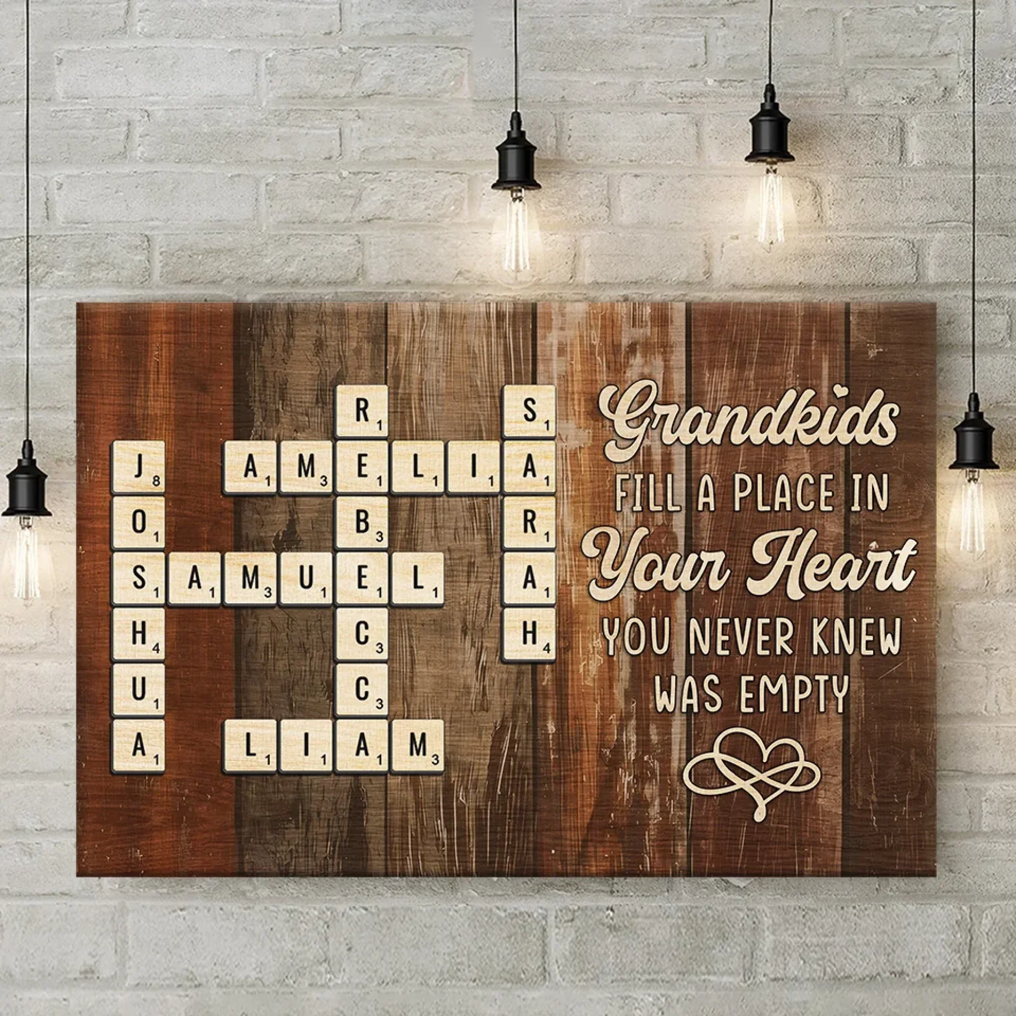 A Grandchild Is Love Made Visible - Family Personalized Custom Horizontal Canvas - Gift For Grandma, Grandpa, Grandkid - Image 3