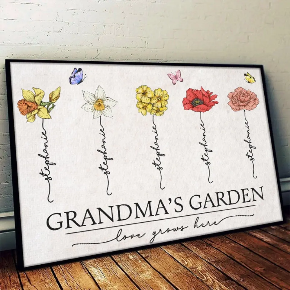 A Grandma Is Love That You Never Outgrow - Family Personalized Custom Horizontal Poster - Mother's Day, Gift For Grandma - Image 3