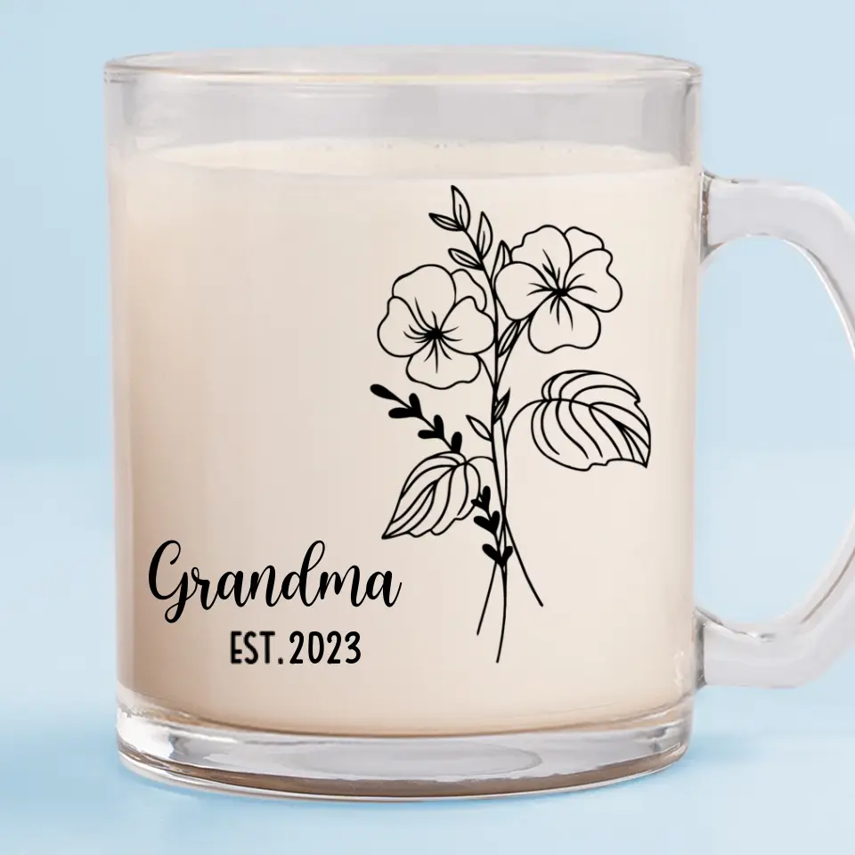 A Grandma Is Warm Hugs And Sweet Memories - Family Personalized Custom Glass Mug - Gift For Mom, Grandma - Image 2
