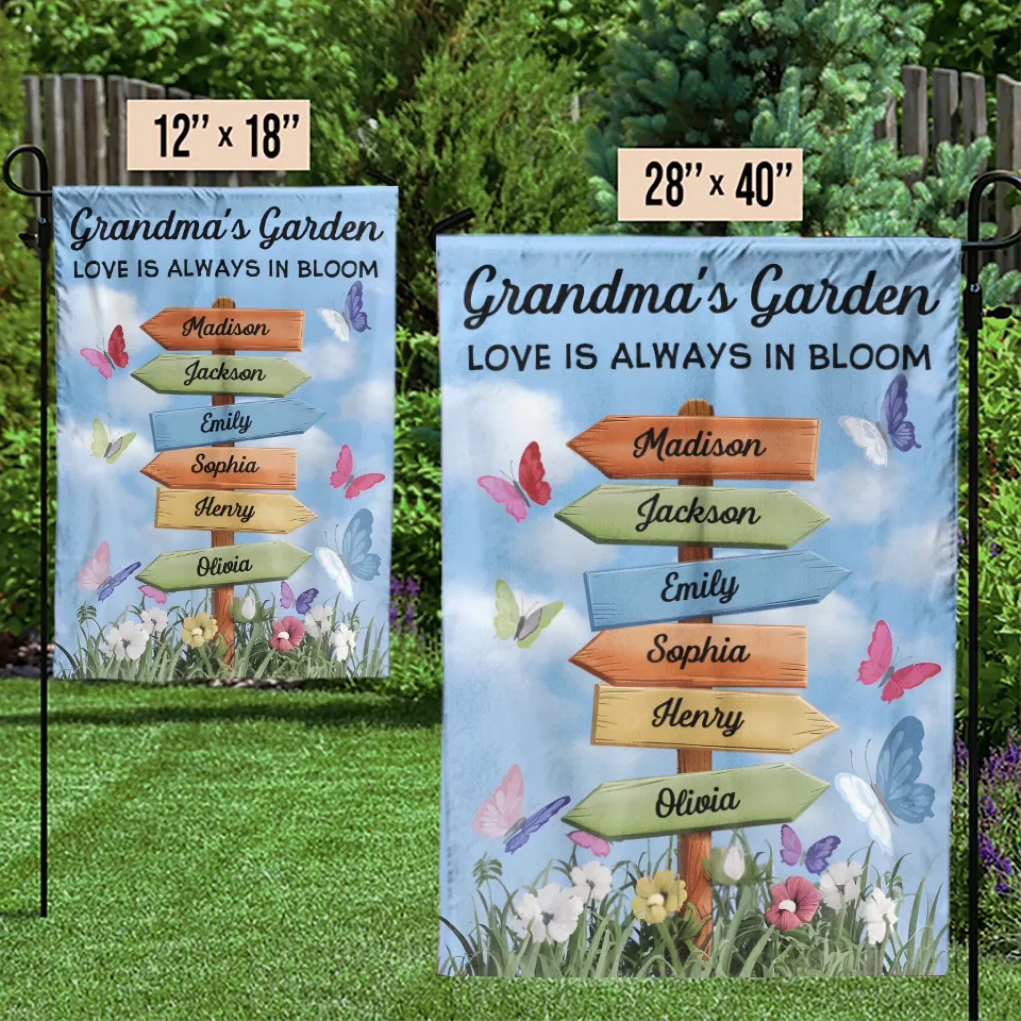 A Grandma’s Heart Is A Patchwork Of Love - Family Personalized Custom Flag - Mother's Day, Gift For Mom, Grandma - Image 3