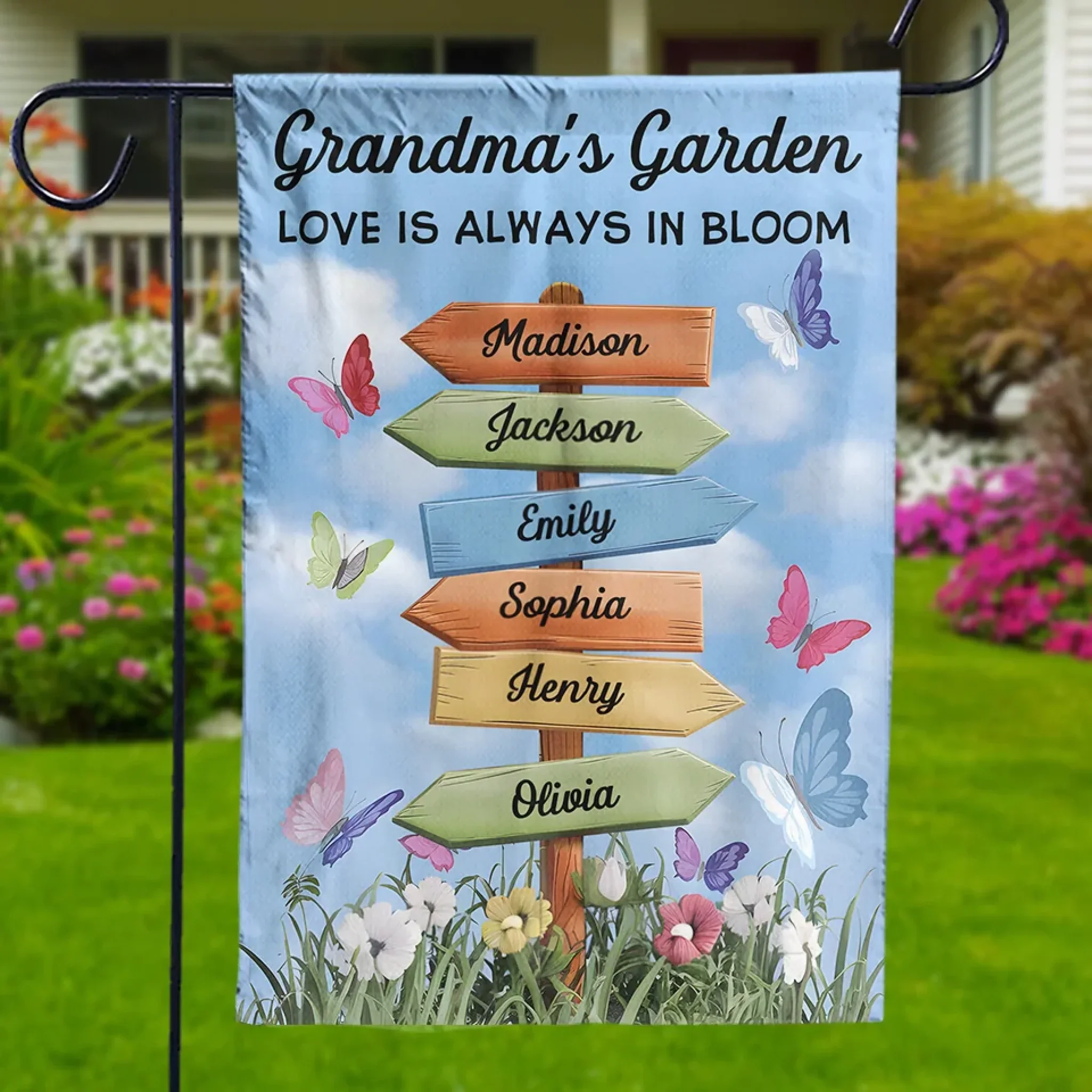 A Grandma’s Heart Is A Patchwork Of Love - Family Personalized Custom Flag - Mother's Day, Gift For Mom, Grandma - Image 4