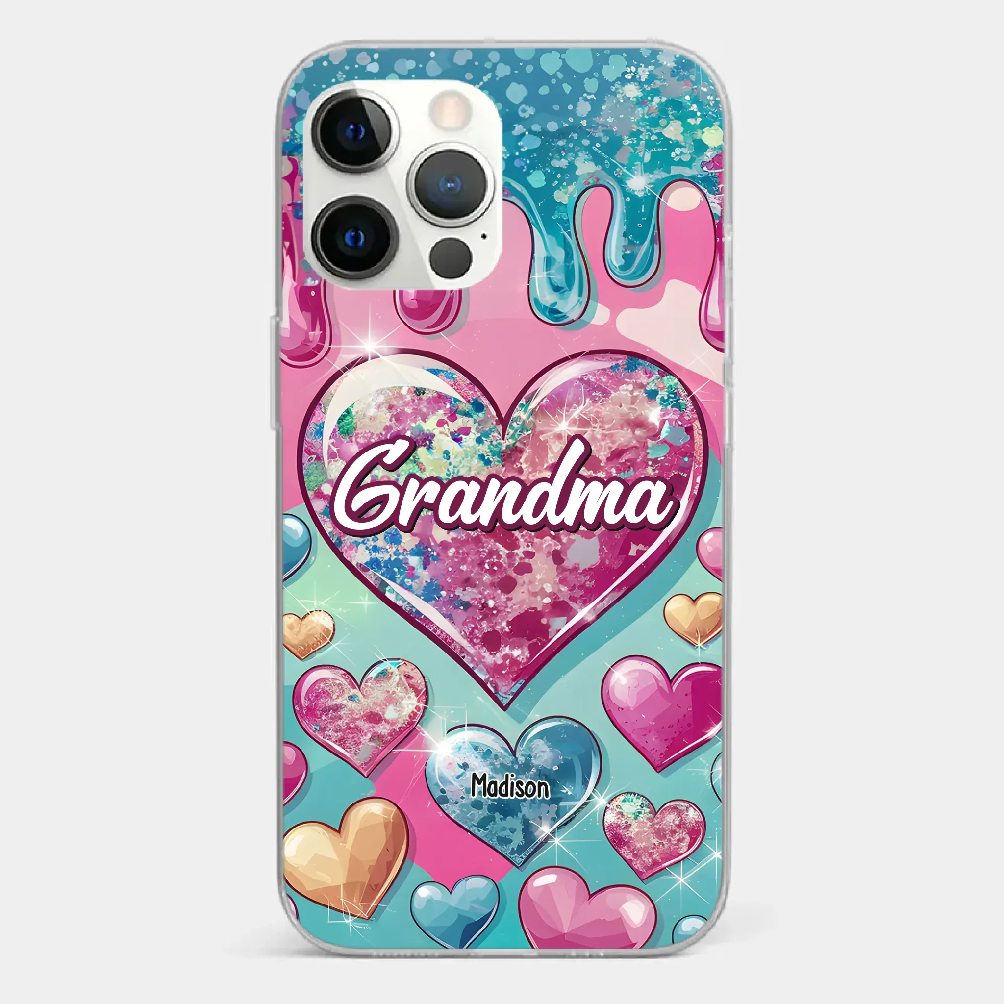 A Grandmother’s Heart Holds Forever Love - Family Personalized Custom 3D Inflated Effect Printed Clear Phone Case - Gift For Mom, Grandma - Image 11