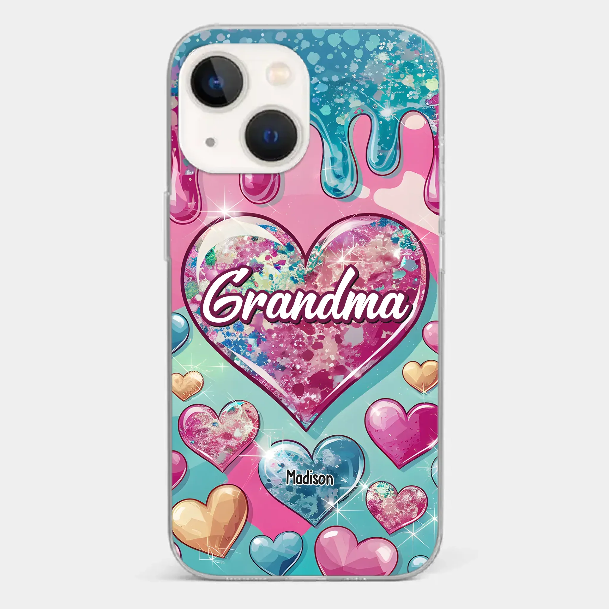 A Grandmother’s Heart Holds Forever Love - Family Personalized Custom 3D Inflated Effect Printed Clear Phone Case - Gift For Mom, Grandma - Image 17