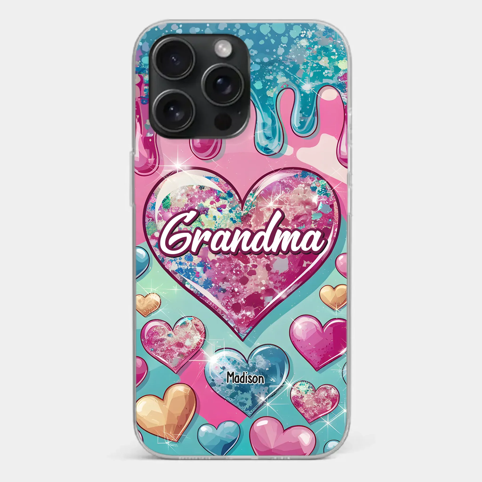 A Grandmother’s Heart Holds Forever Love - Family Personalized Custom 3D Inflated Effect Printed Clear Phone Case - Gift For Mom, Grandma - Image 22