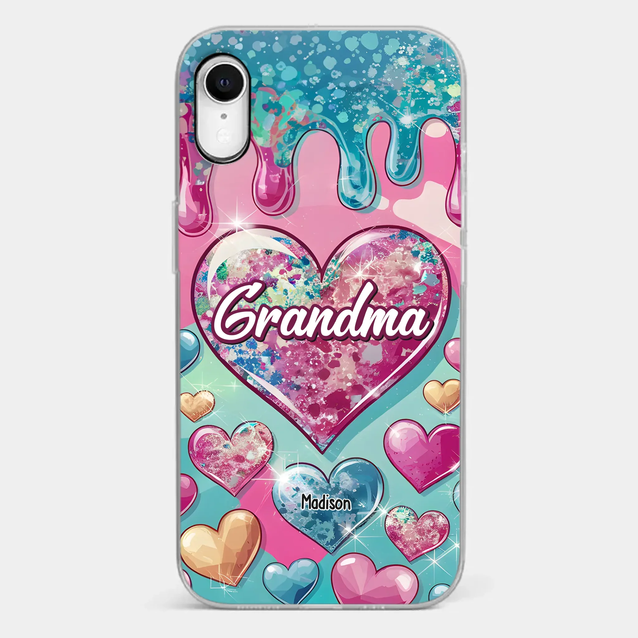 A Grandmother’s Heart Holds Forever Love - Family Personalized Custom 3D Inflated Effect Printed Clear Phone Case - Gift For Mom, Grandma - Image 25