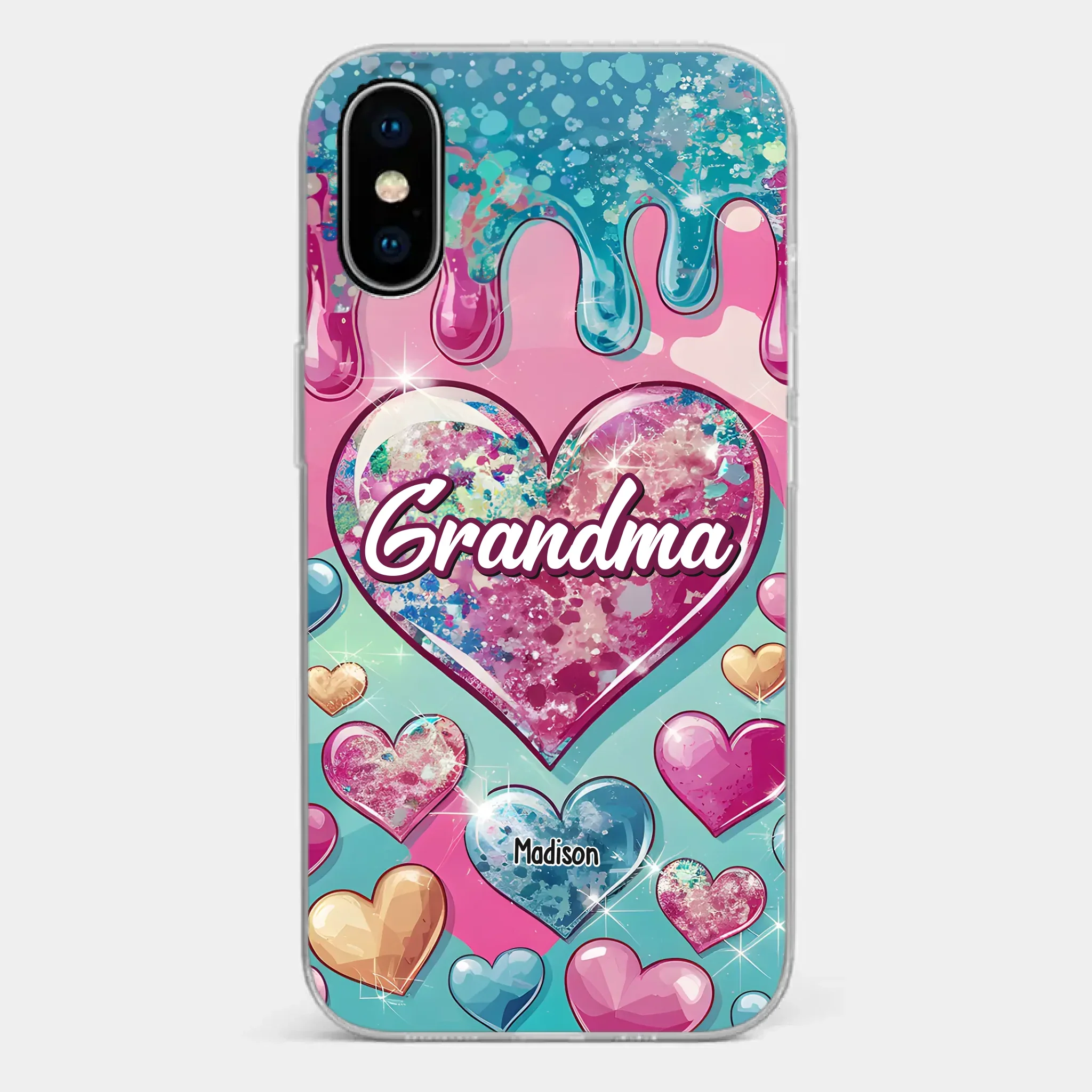 A Grandmother’s Heart Holds Forever Love - Family Personalized Custom 3D Inflated Effect Printed Clear Phone Case - Gift For Mom, Grandma - Image 26