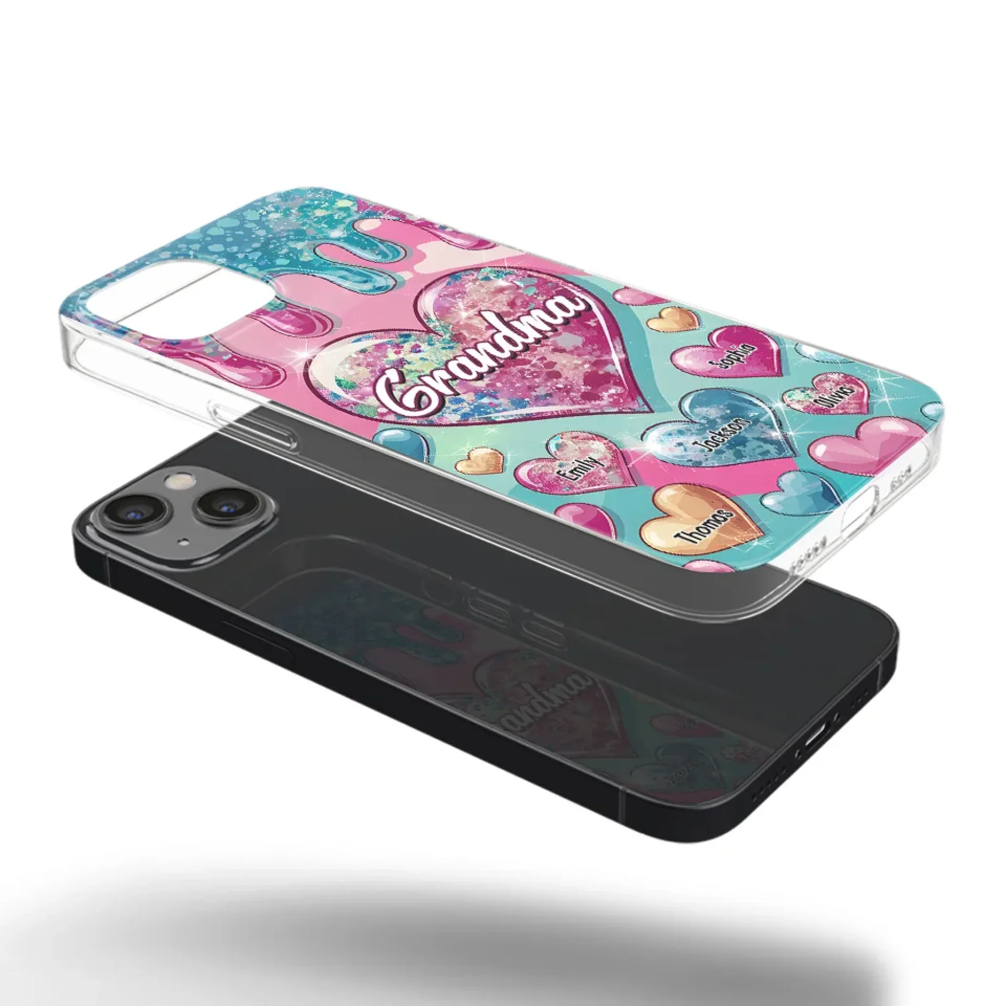 A Grandmother’s Heart Holds Forever Love - Family Personalized Custom 3D Inflated Effect Printed Clear Phone Case - Gift For Mom, Grandma - Image 37