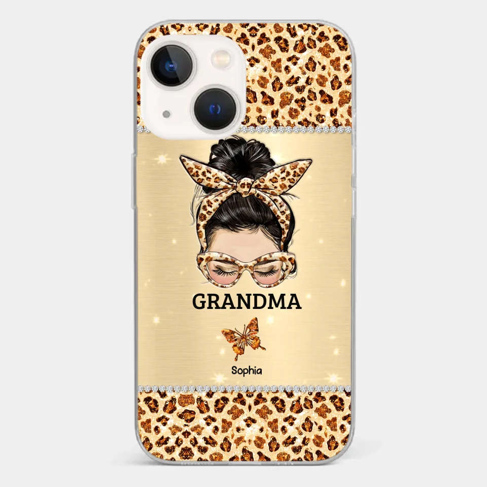 A Grandmother's Love Is Forever And Always - Family Personalized Custom Faux Jewelry Effect Printed Clear Phone Case - Gift For Mom, Grandma - Image 14
