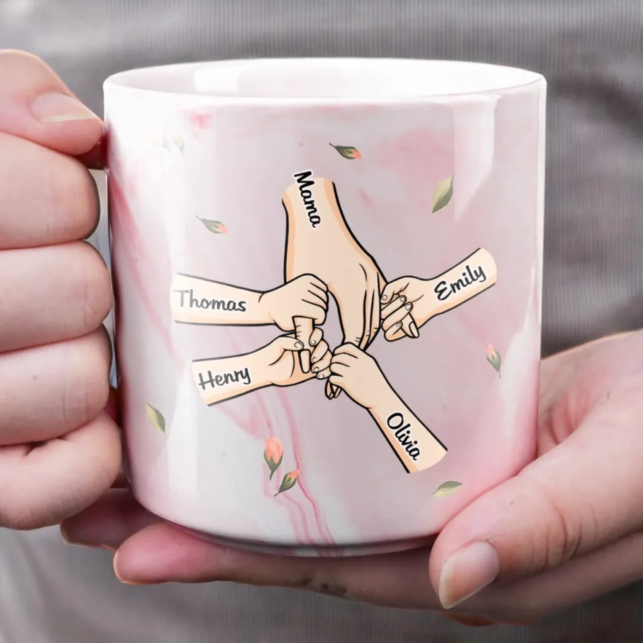 A Grandmother's Love Is Forever And Always - Family Personalized Custom Marble Mug - Mother's Day, Gift For Mom, Grandma - Image 4