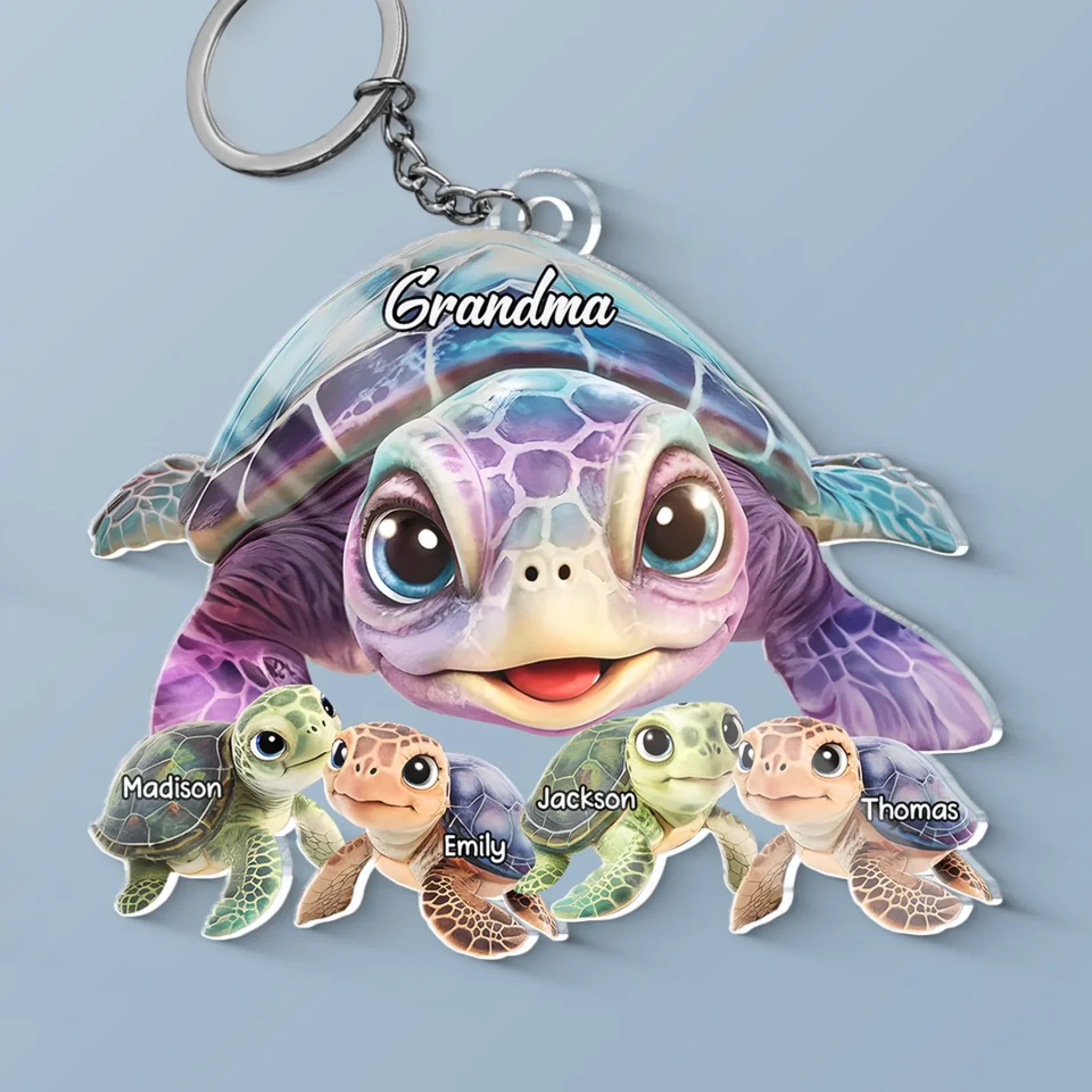A Grandmother’s Love Moves Slowly But Lasts A Lifetime - Family Personalized Custom Shaped Acrylic Keychain - Gift For Mom, Grandma