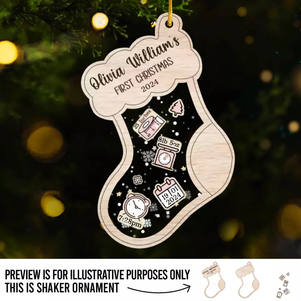 A Happy Baby Has Shining Eyes - Family Personalized Custom 3 Layers Shaker Ornament - Christmas  Gift For Baby Kids, Newborn Baby - Image 2