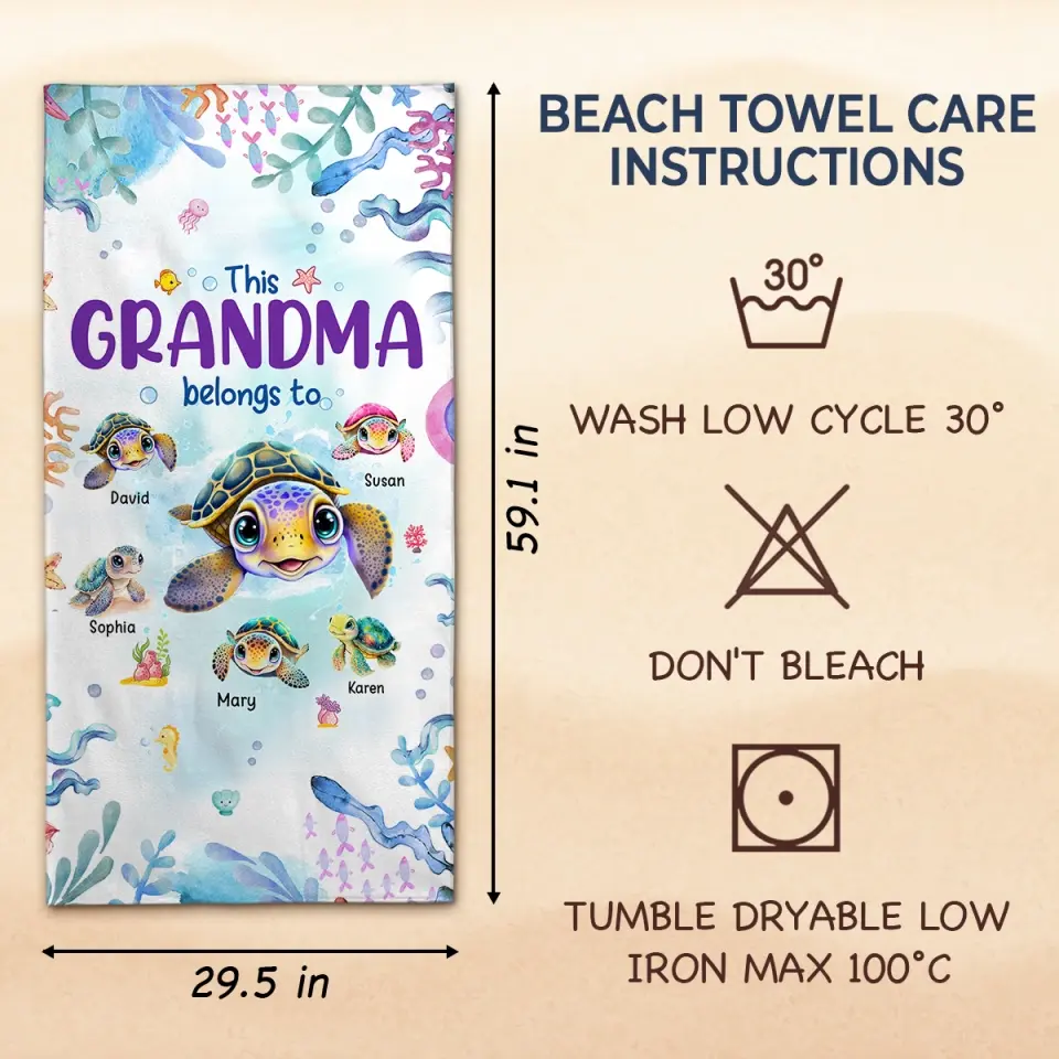 A House Needs A Grandma In It - Family Personalized Custom Beach Towel - Summer Vacation Gift, Birthday Pool Party Gift For Grandma - Image 5