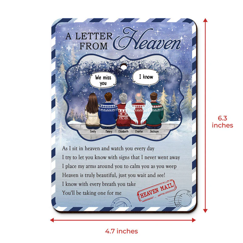 A Letter From Heaven - Memorial Personalized Custom Wooden Card With Pop Out Ornament - Christmas Gift, Sympathy Gift For Family Members - Image 3