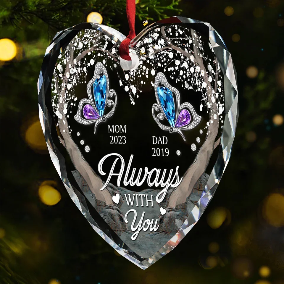 A Life Well-Lived Is A Life Remembered - Memorial Personalized Custom Heart Glass Ornament - Sympathy Gift For Family Members - Image 3