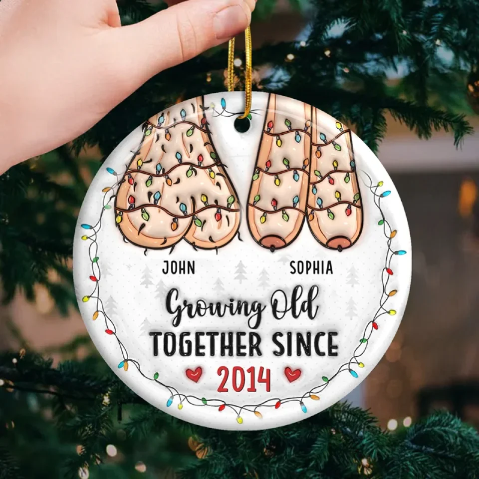 A Lifetime Is Never Enough With You - Couple Personalized Custom 3D Inflated Effect Printed Ornament - Ceramic Round Shaped - New Arrival, Christmas Gift For Husband Wife, Anniversary AMZ - Image 3